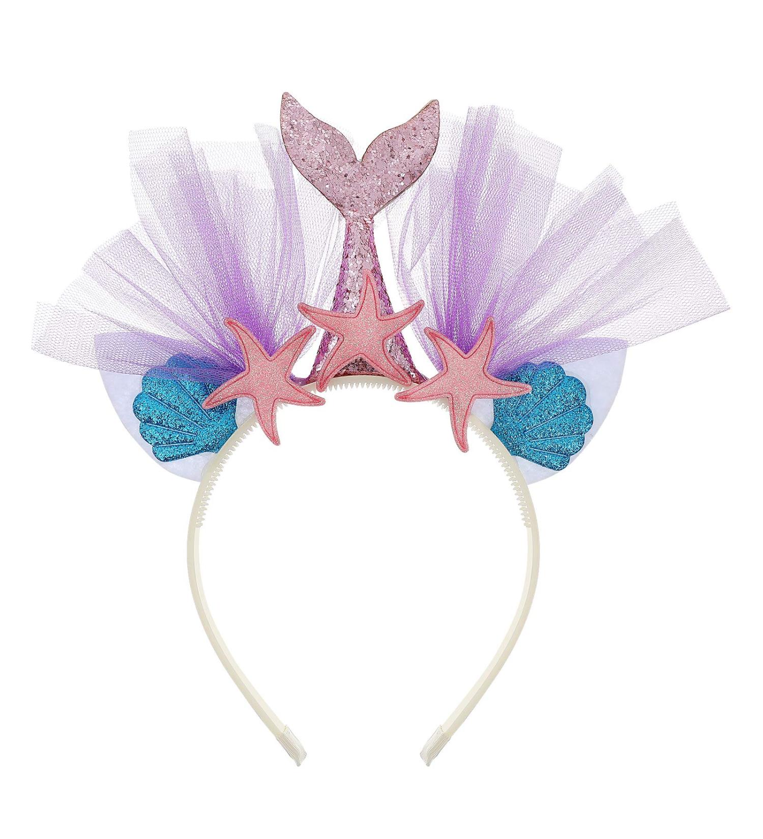 Frcolor Glitter Mermaid Headband | Princess Hairband for Girls | Purple Tail Party Favors - Buy Online on GoSupps.com
