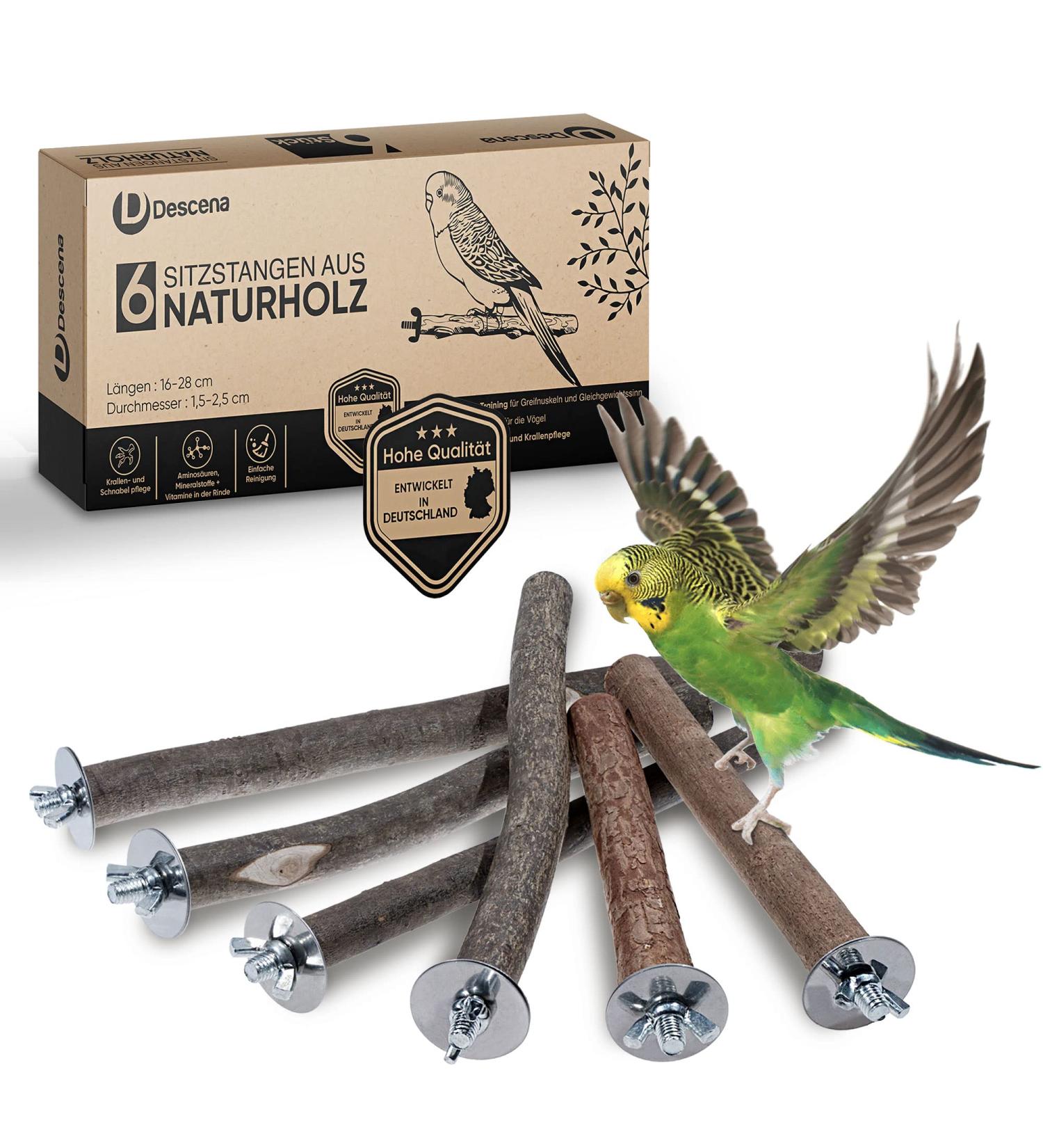 6 Natur Beckbagen for Bird Cages | Premium Accessories for Budgies | Base Bars & Wellensing Toys | Ideal for Small & Large Cages - Buy Online on GoSupps.com