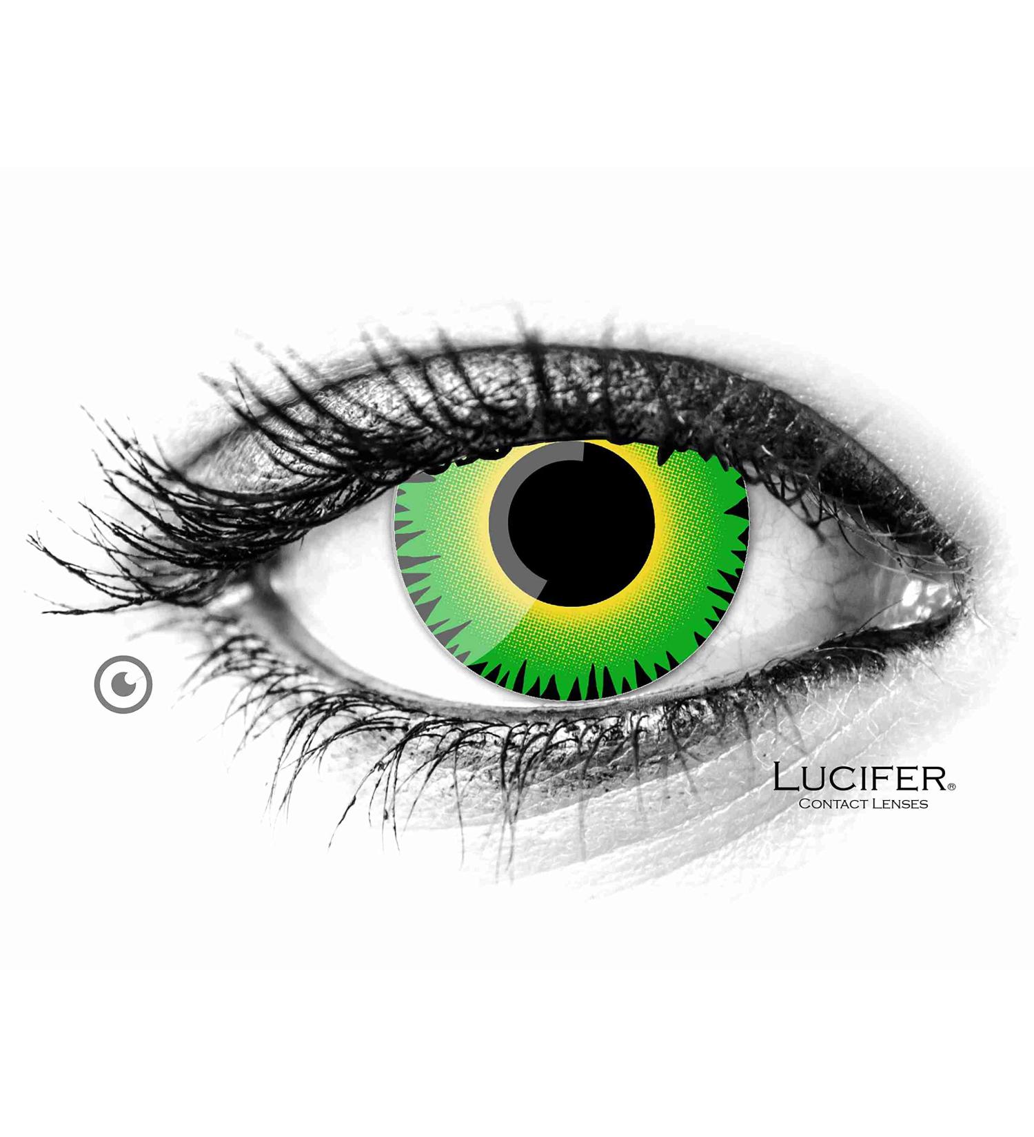 Lucifer Colored Contact Lenses Hulk - 2 pieces (1 pair) without prescription Hulk contact lenses for Halloween cosplay carnival party