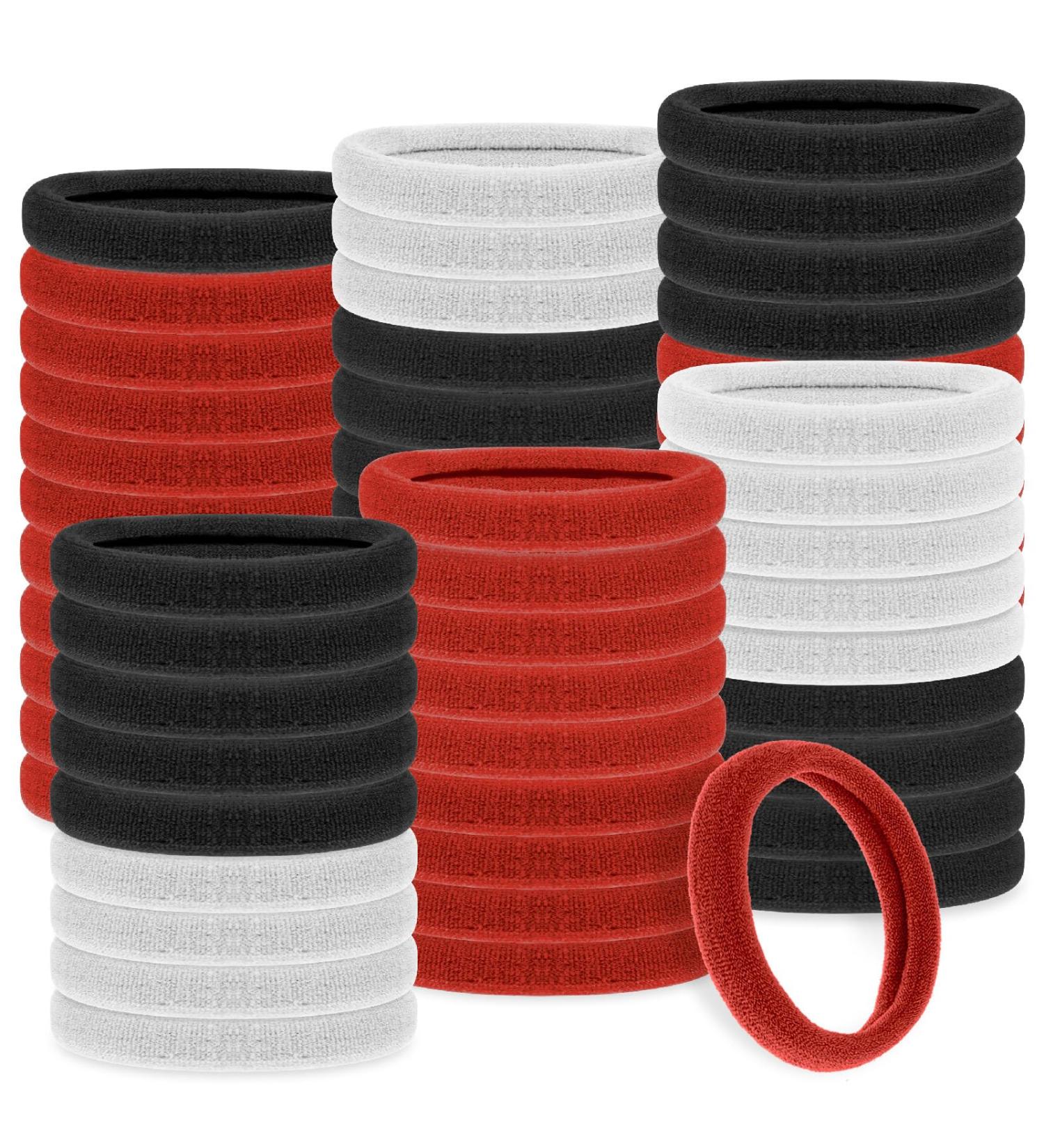 Buy Cobee 100 Pieces Hair Ties for Women - Elastic Ponytail Holders & Hair Accessories (Black White Red 4mm) - International Shipping - Buy Online on GoSupps.com
