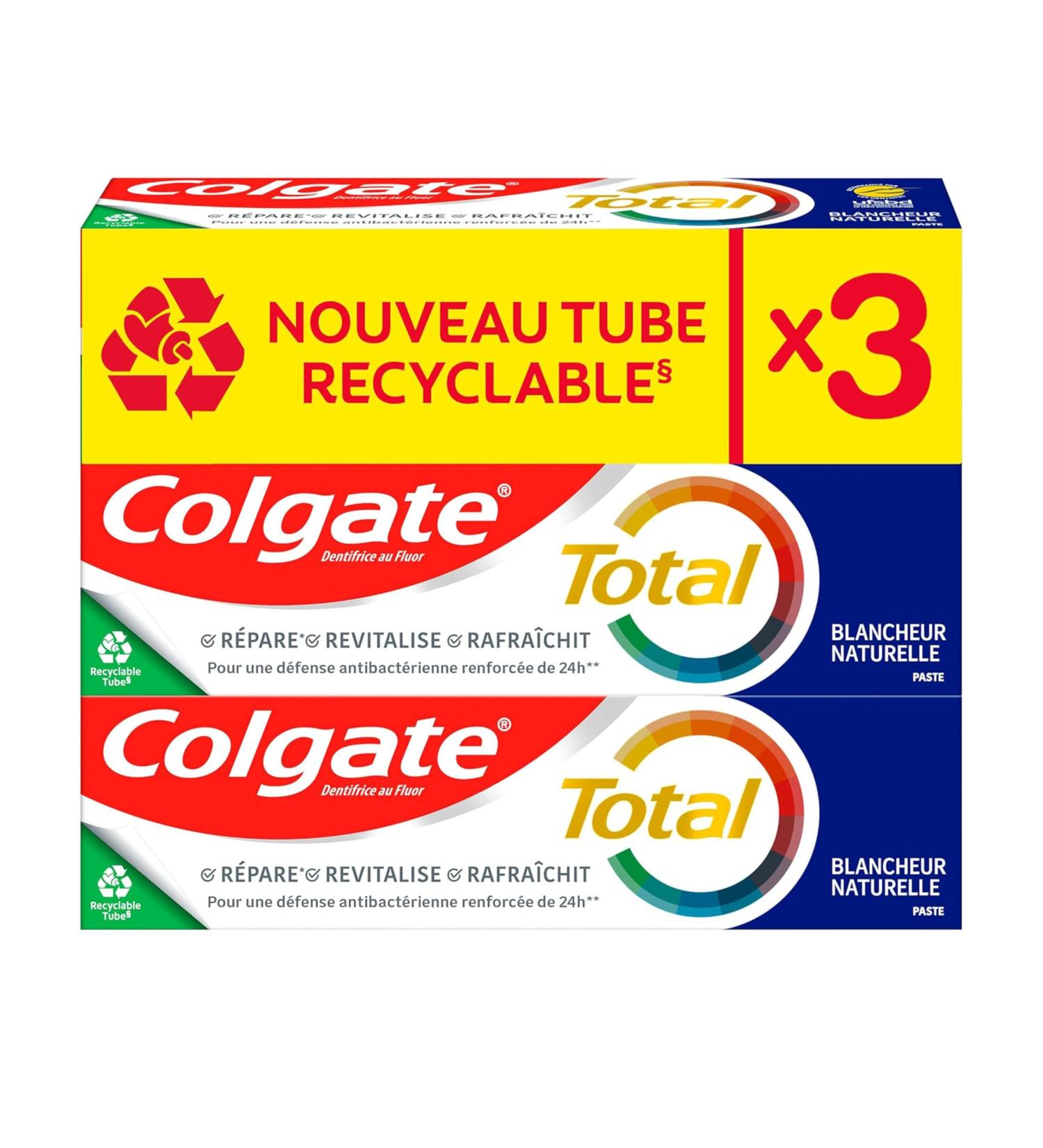 Colgate Total Natural Whitening | Whitening Toothpaste and Complete Protection | Teeth Whitener | Colgate Toothpaste Pack of 3 Tubes of 75 ml - Buy Online on GoSupps.com