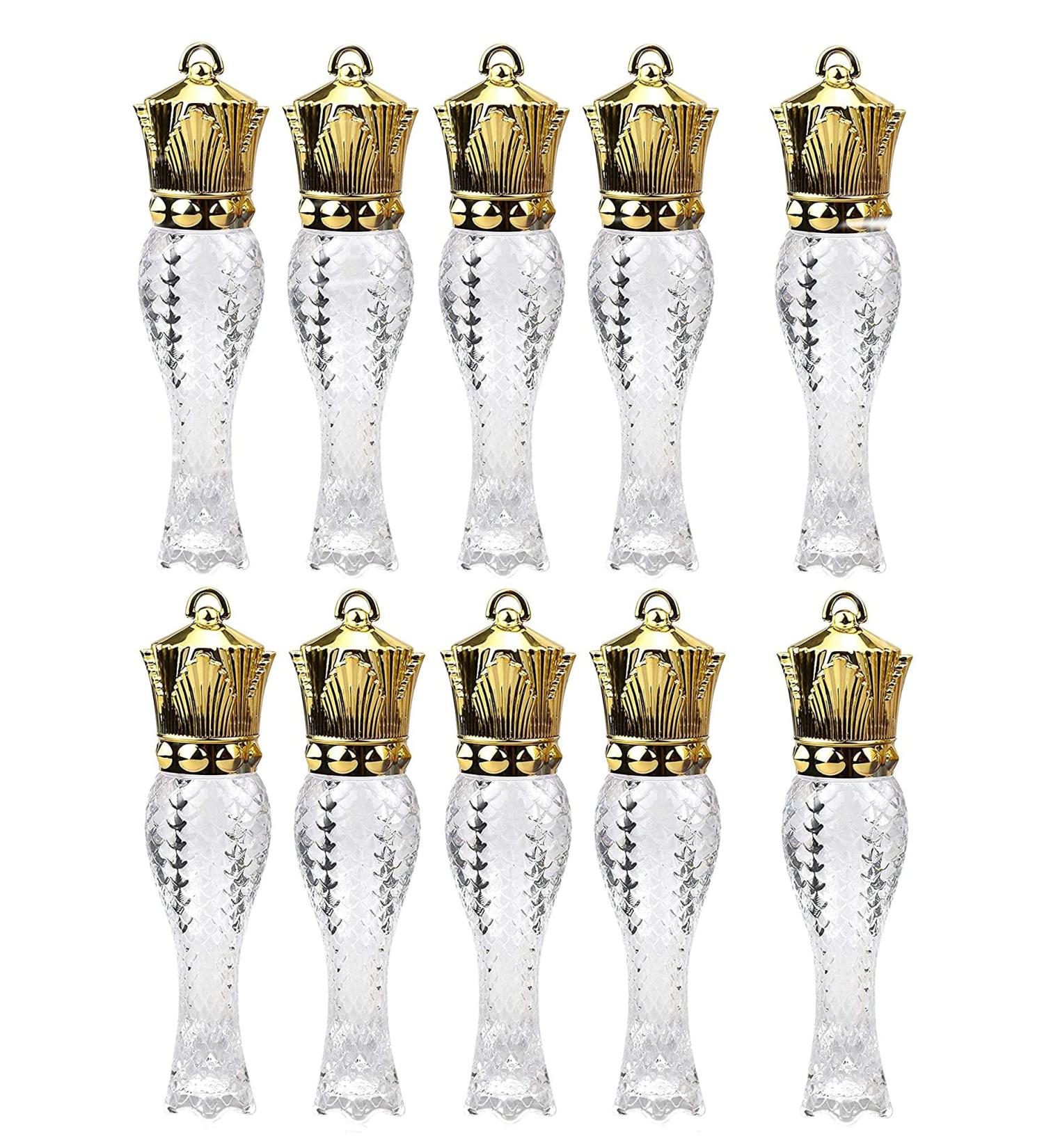 Healthcom 10 Pcs 5ml Mermaid Crown Clear Lip Gloss Tubes | Refillable Lip Glaze Containers with Crown Wand | DIY Cosmetic Lipstick Container for Women and Girls - Buy Online on GoSupps.com