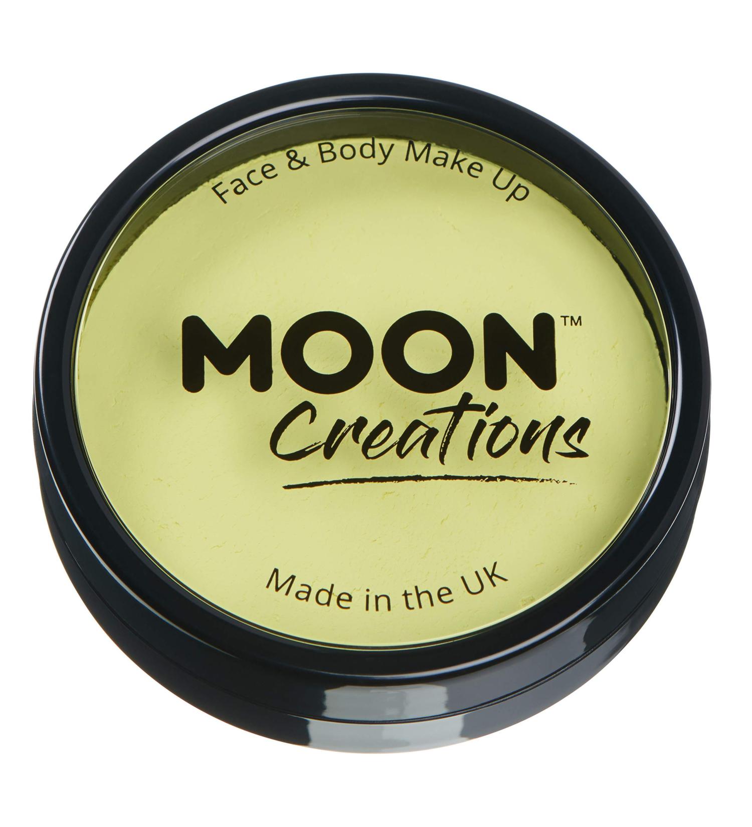Moon Creations Pro Face & Body Makeup - Light Yellow 36g | Professional Face Painting Colour Cake Pot | For Kids & Adults | Halloween & Festival - Buy Online on GoSupps.com