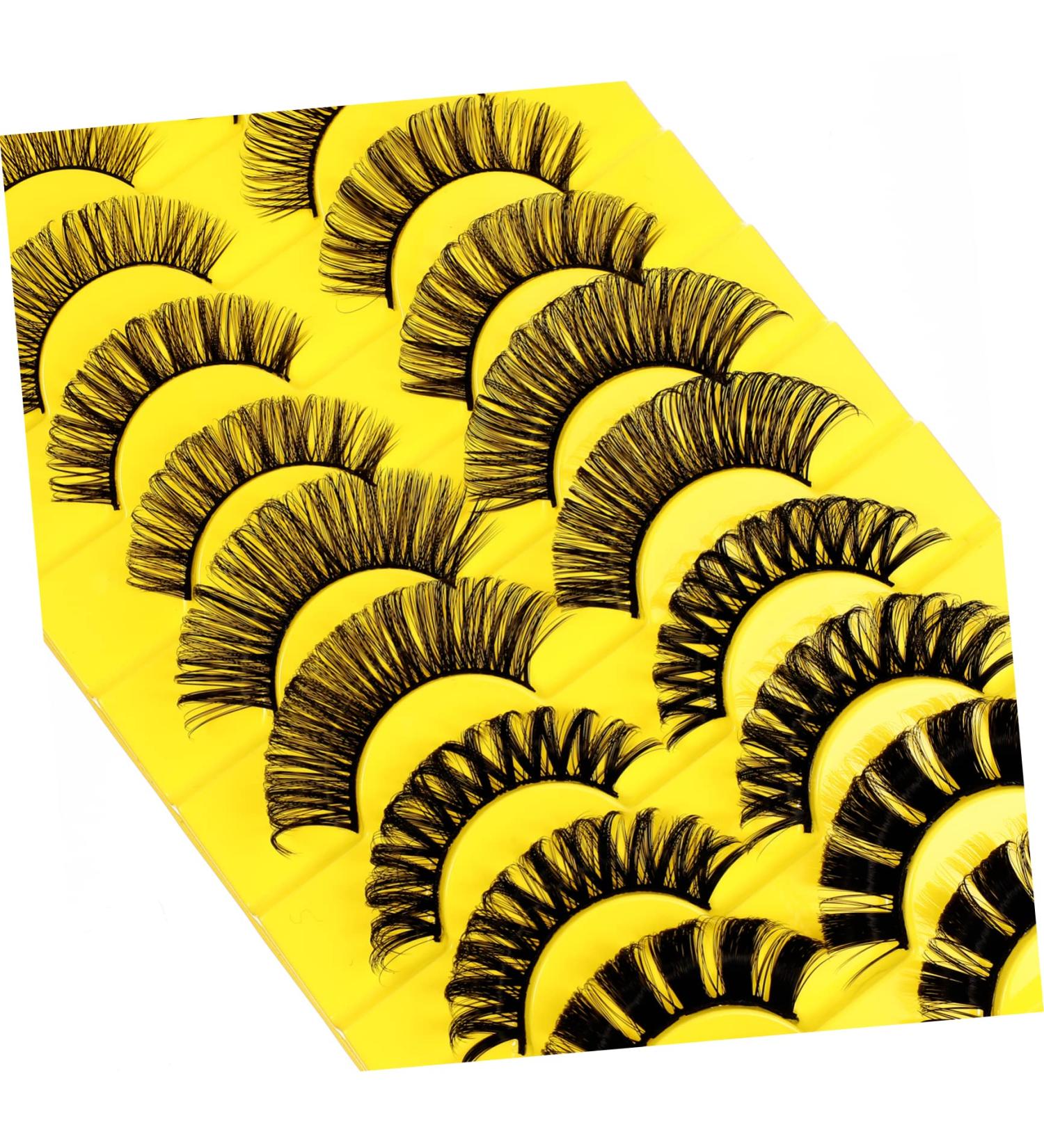 10 Pairs eyelashes extension eyelash fluffy spiky lashes masquerade eyelash clear lash band strip lashes lashes adhesive eyelash fake lashes dense vacation fiber Makeup Tools - Buy Online on GoSupps.com