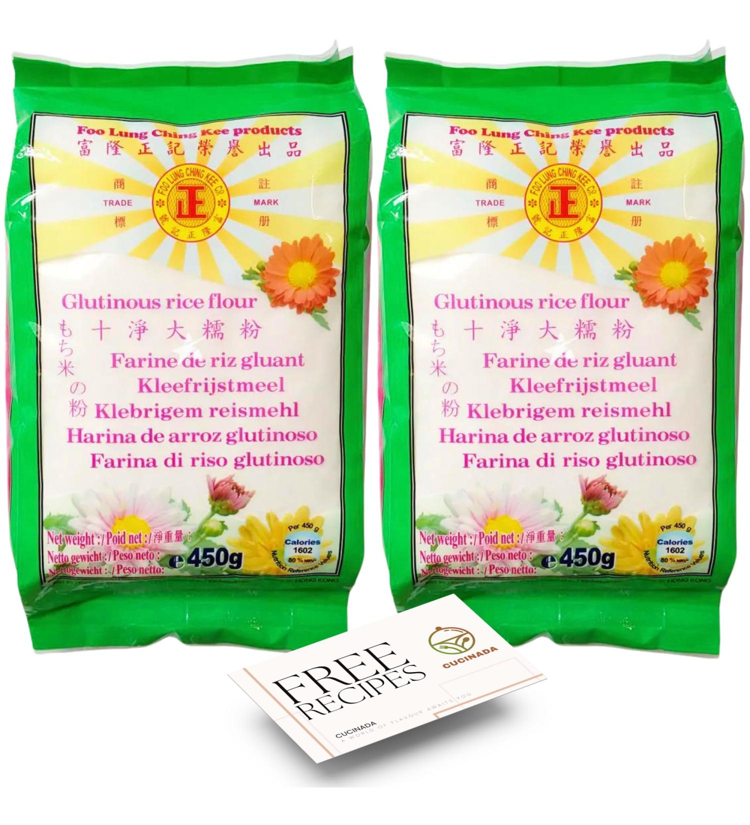 Glutinous Rice Flour 2 Packs (2 x 450g) | Rice Flour for Baking and Cooking | Mochiko Sweet Rice Flour with Chewy Texture for Desserts | Rice Flour Gluten Free - Buy Online on GoSupps.com