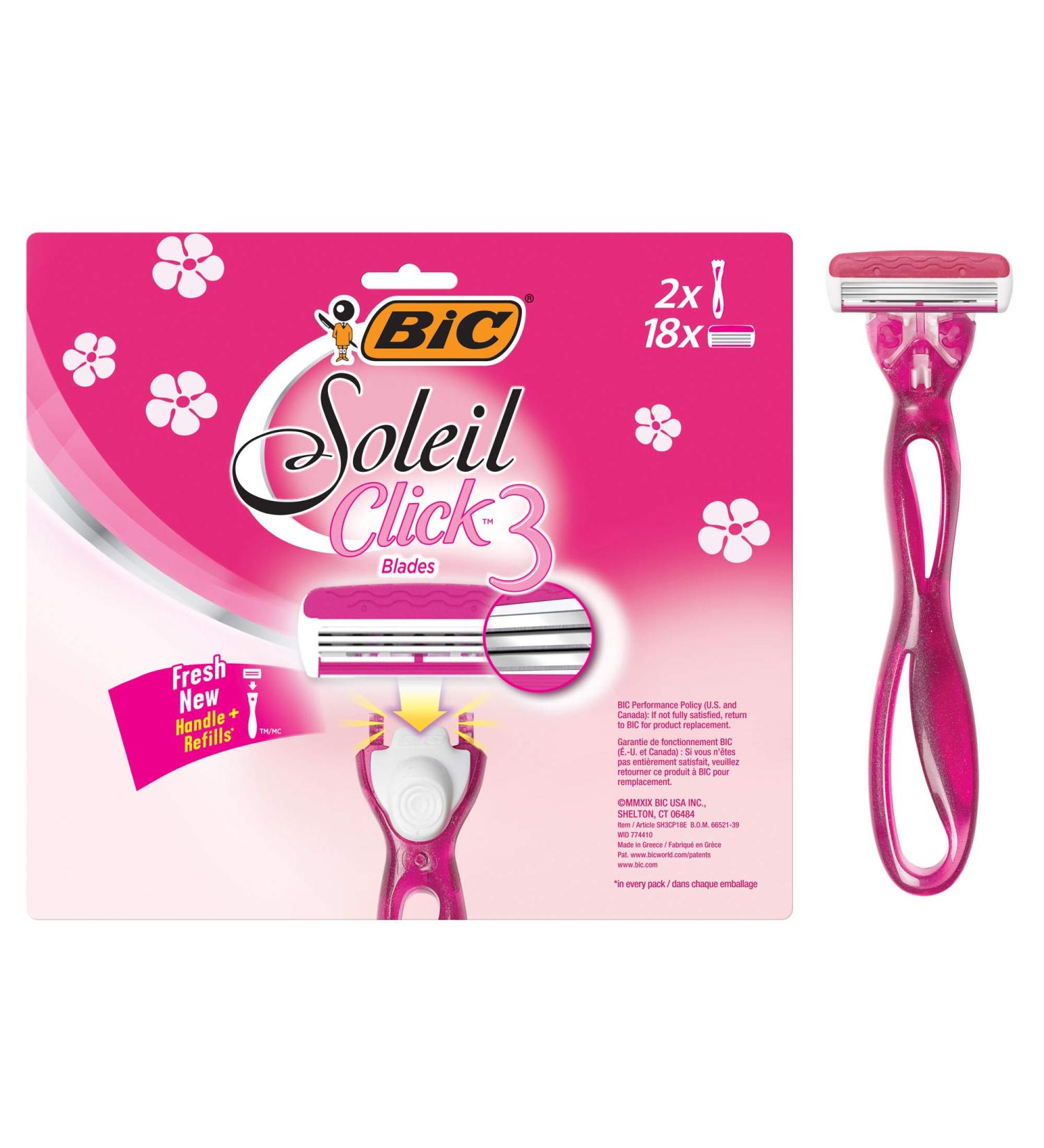 BIC Simply Soleil Click Women's Disposable Razor Pink 18 Pack - Smooth, Close Shave - Buy Online on GoSupps.com