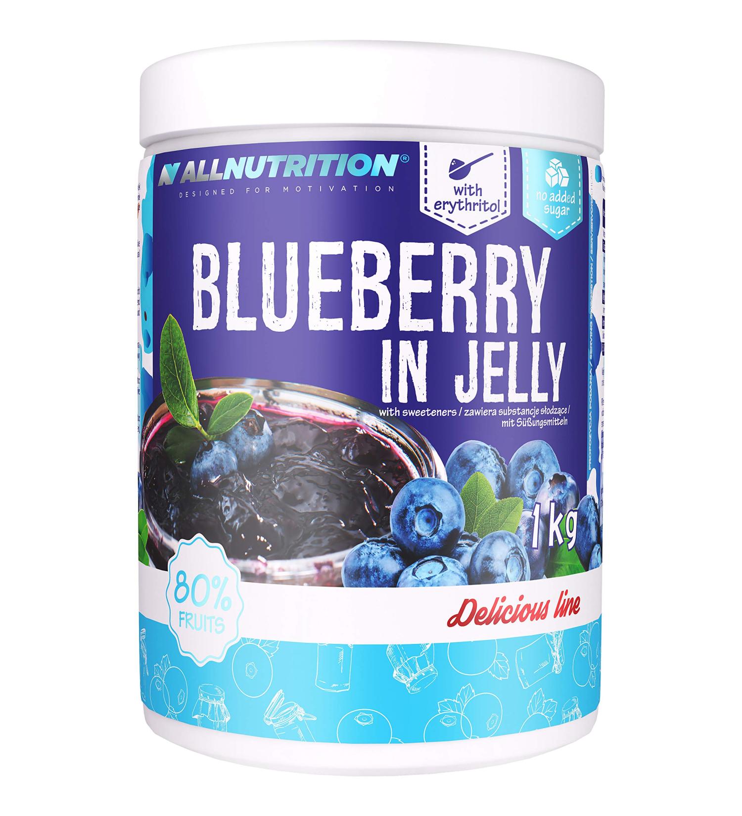 All-Nutrition Sugar-Free Fruits in Jelly 1000g | Calorie-Friendly Dessert with Whole Blueberries for Muscle Building - Buy Online on GoSupps.com