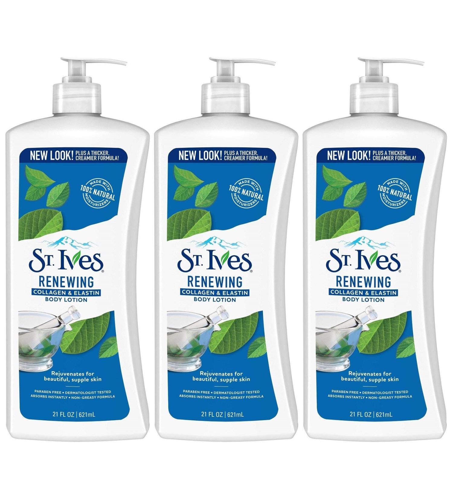 St. Ives Skin Renewing Body Lotion Collagen Elastin 21 oz(Pack of 3)