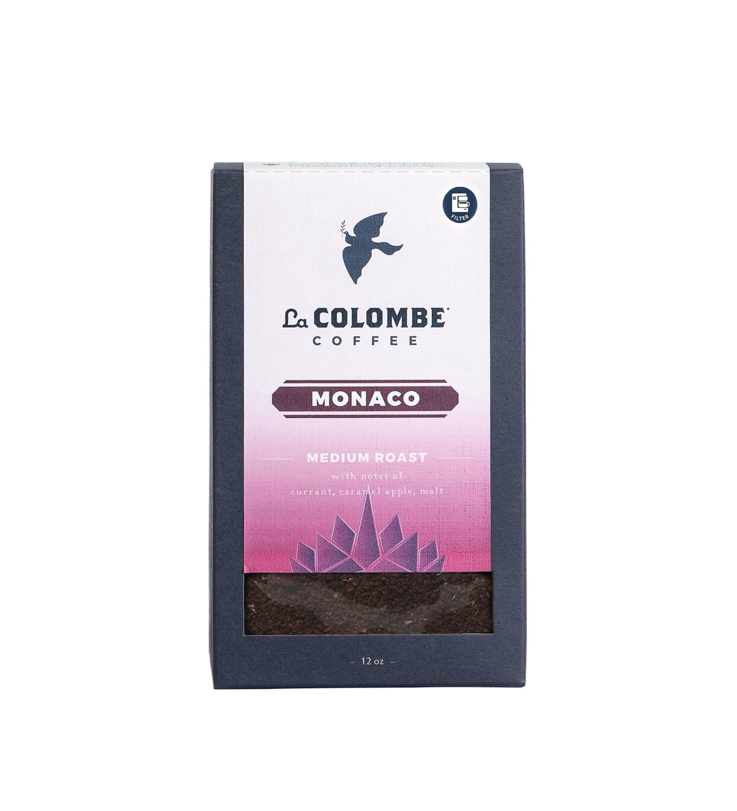 La Colombe Monaco Caf moulu moulu torr faction moyenne Notes de chocolat au lait craquelin Graham cerise noire 340 ml (lot de 1) Monaco 12 g (Lot de 1) - Buy Online on GoSupps.com
