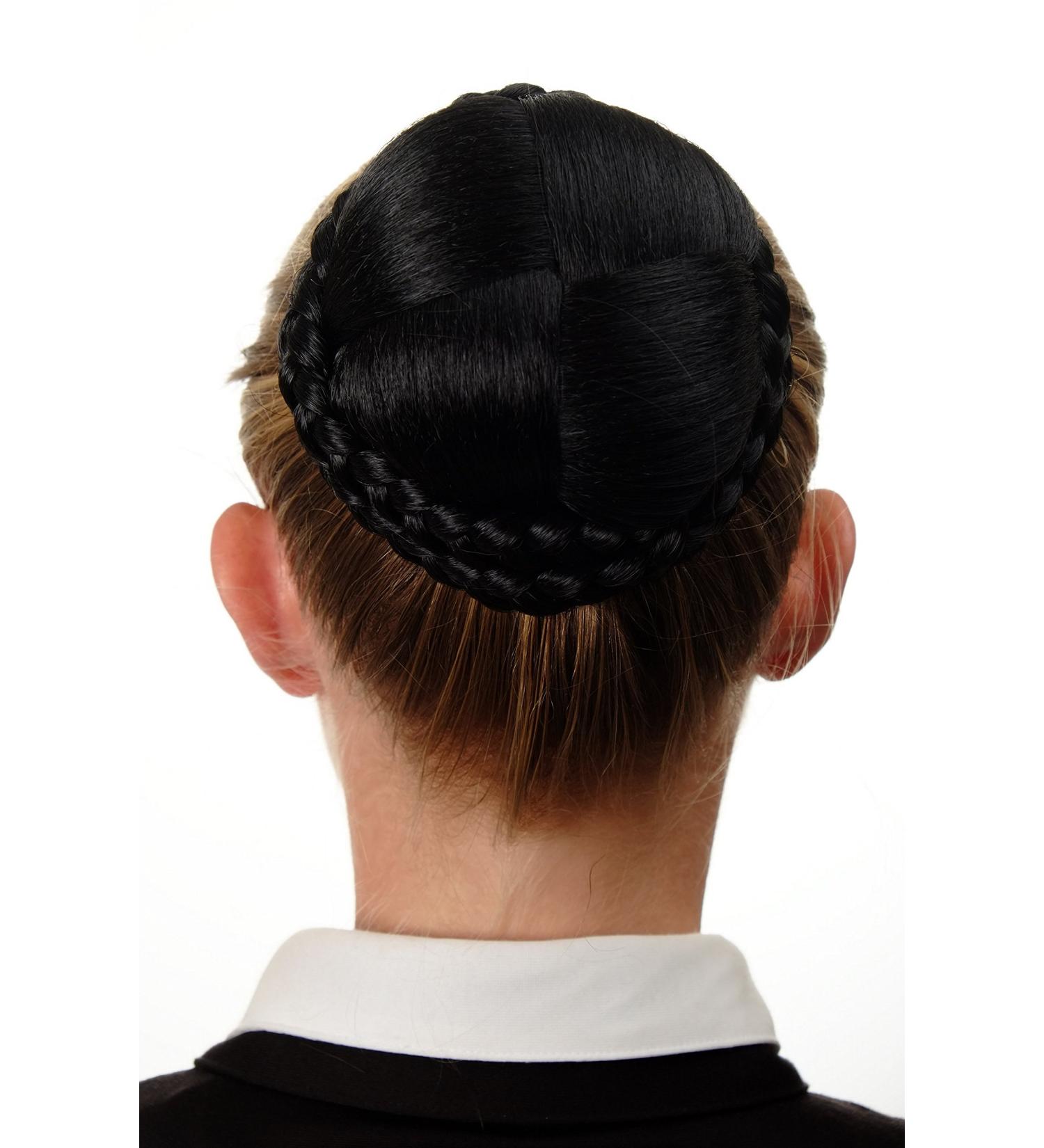 WIG ME UP - N796-1B Braided Bun Hairpiece | Black Velvet Traditional Hair Knot for Elegant Styles - Buy Online on GoSupps.com