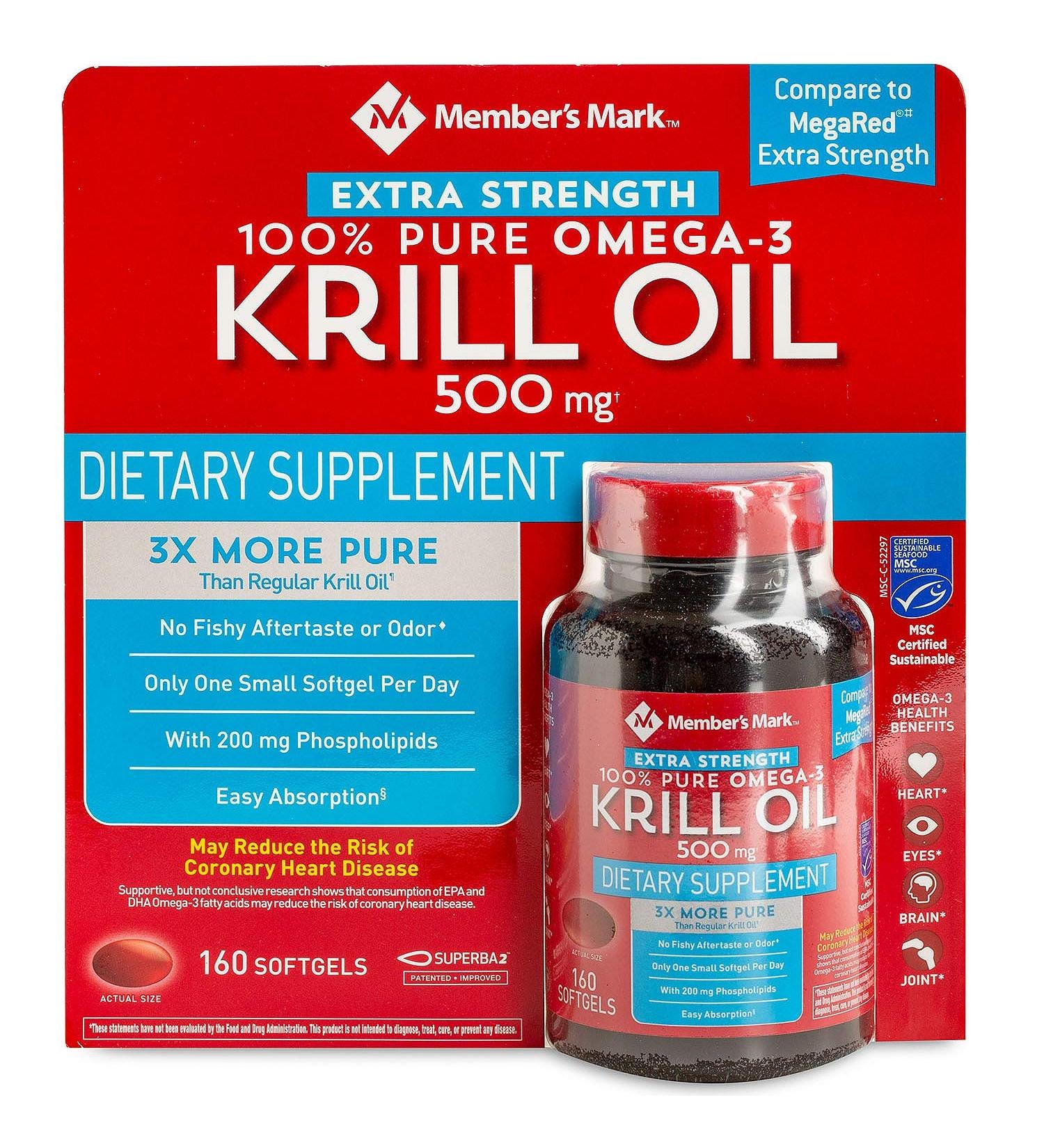 Members Mark Extra Strength Omega-3 Krill Oil (2 Pack) - 100% Pure & Potent - Buy Online on GoSupps.com