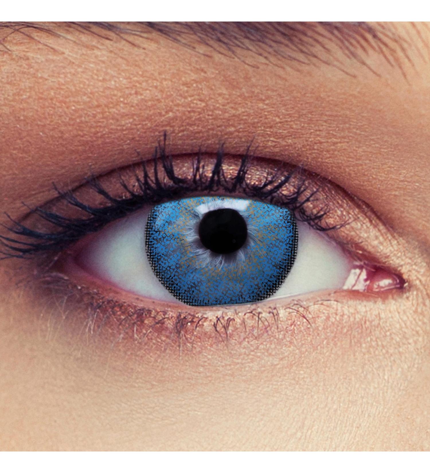 Design Lens 2 Blue Contact Lenses - Ocean Blue Monthly Lenses for Dark Eyes + Free Case - -6.00 Dimension - Buy Online on GoSupps.com