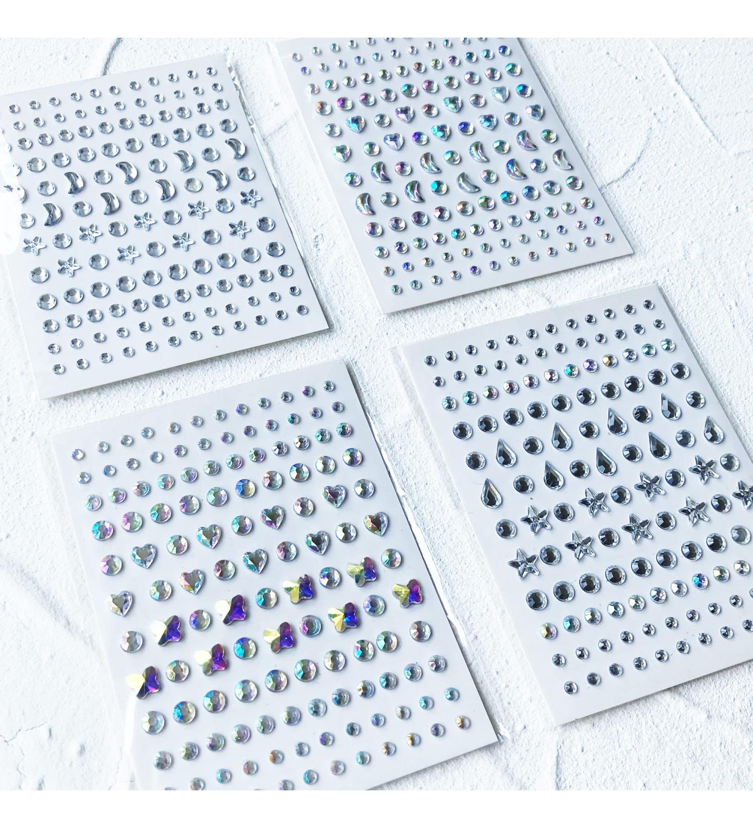 Self Adhesive Face and Body Gems - Moon, Star, Heart, Butterfly Rhinestone Decorations for DIY Makeup, Nail Art, Crafts - Buy Online on GoSupps.com