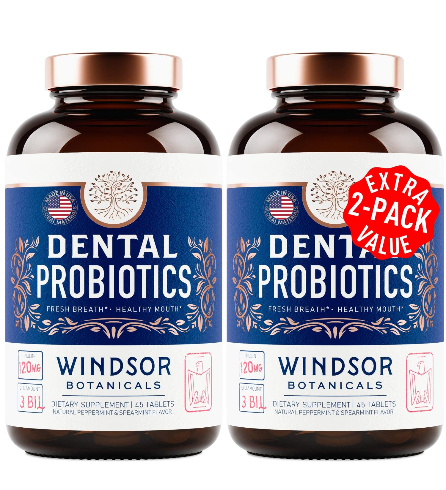 Oral Probiotics for Teeth and Gums - 3BN CFU Paracasei Salivarius K12 Inulin Tablets for Bad Breath & Gum Health - 90 Mint Probiotic - Buy Online on GoSupps.com