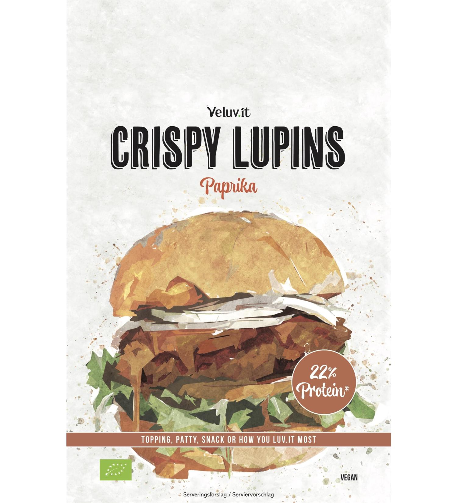 Crispy Lupins Paprika - Organic High Protein Snack Mix for Patties & Fritters | Vegan Treats | Veluv.it - Buy Online on GoSupps.com