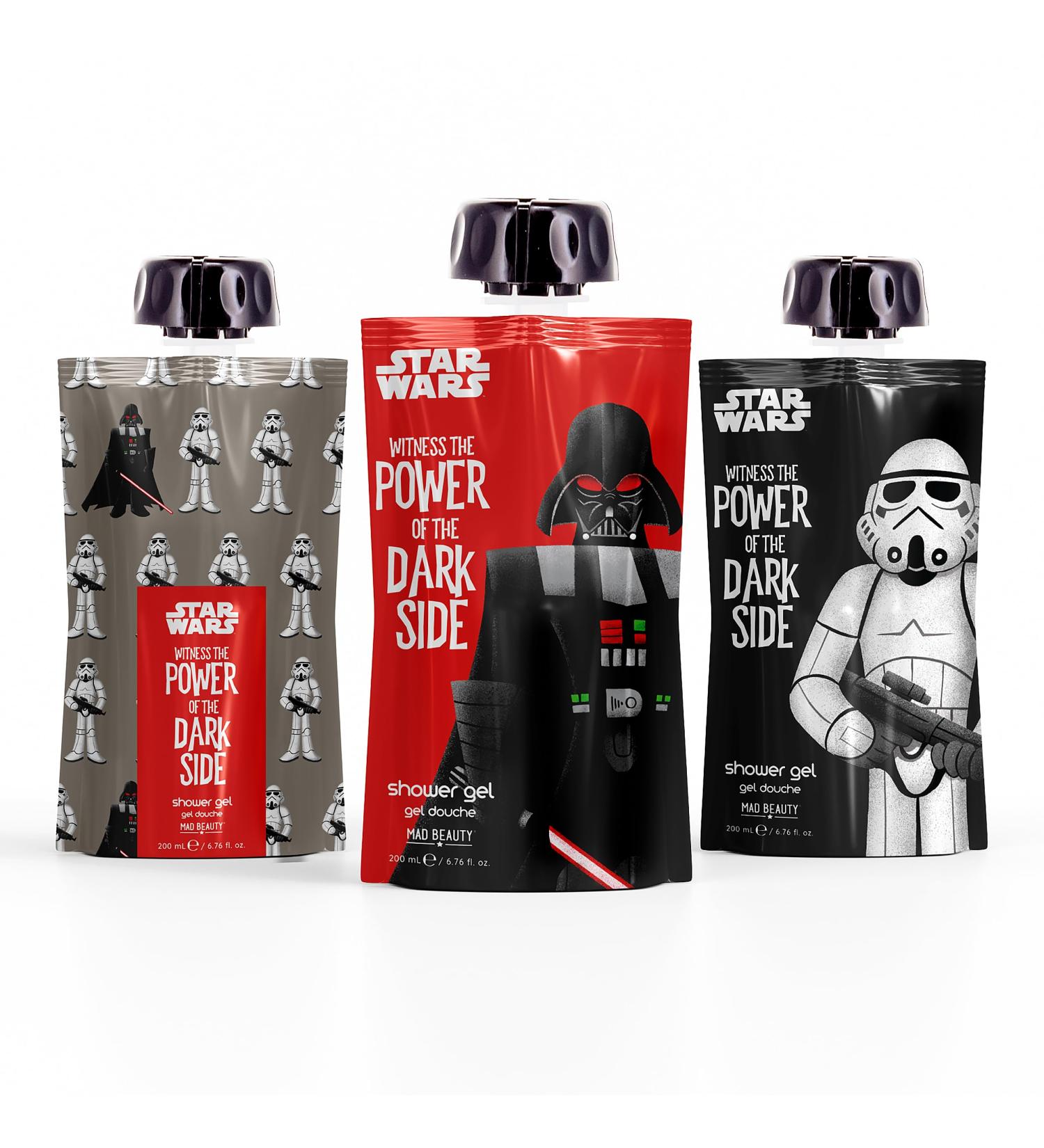 MAD Beauty Star Wars Dark Side Shower Gel Trio Channel Cleansing Power Straight from the Dark Side Refreshing Fragrances: Amber and Ginseng Cedarwood and Lime and Lemon and Mandarin Great Gift