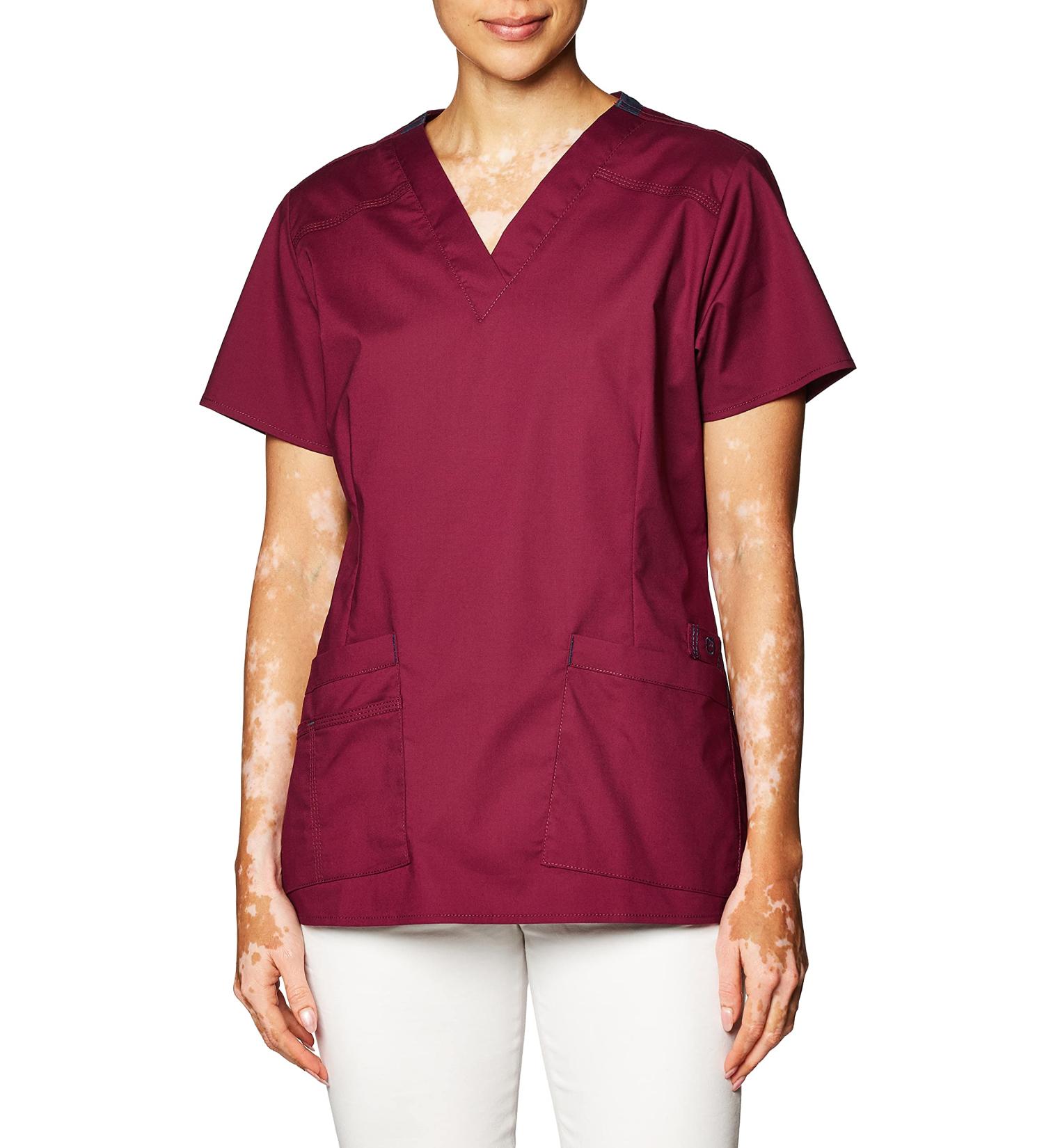 WonderWink Wonderflex Verity Women's Scrub Top in Wine - Size Large - Buy Online on GoSupps.com