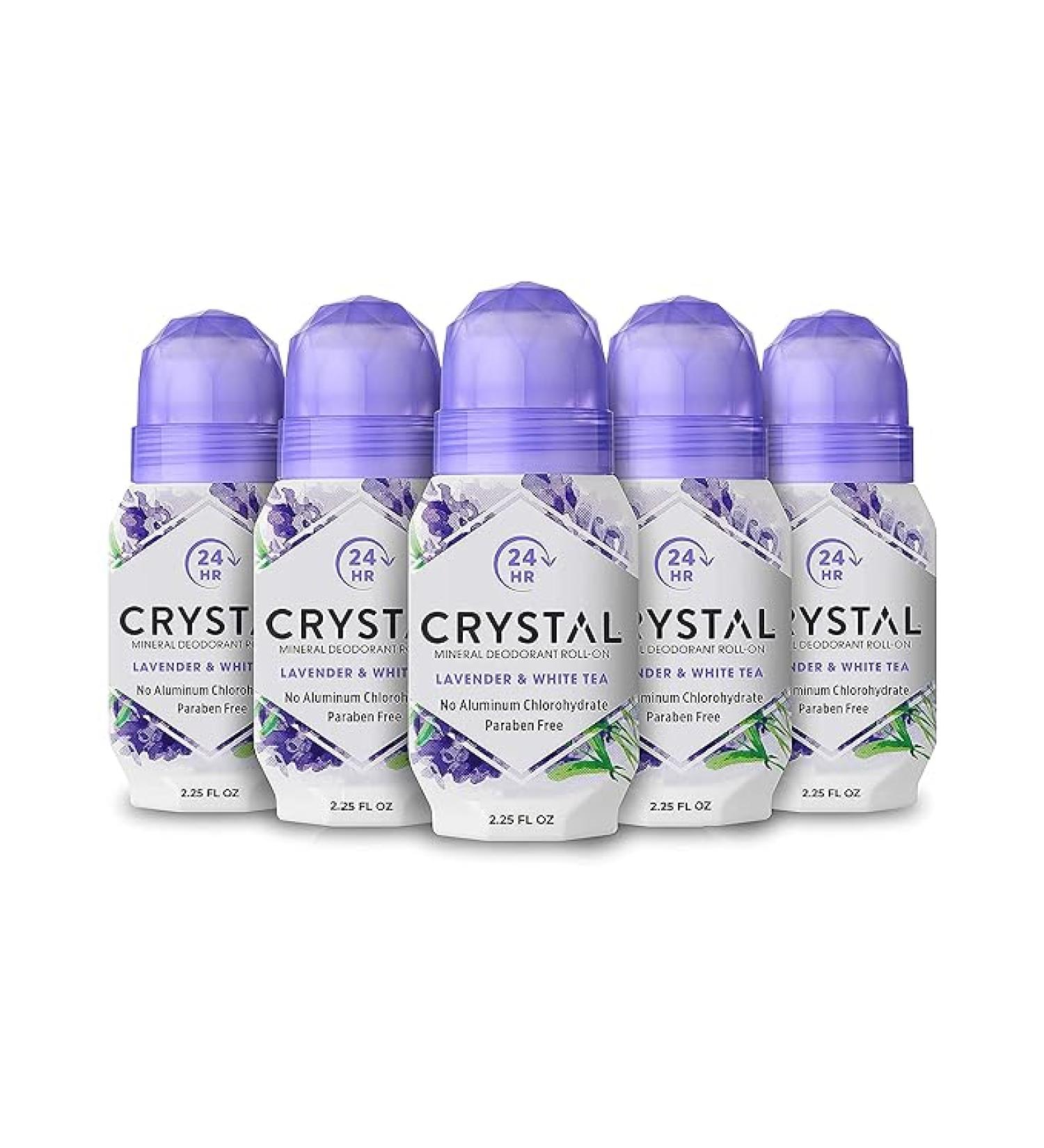 CRYSTAL Deodorant Mineral Deodorant Roll-On  Lavender & White Tea 2.25 oz (Pack of 5) - Buy Online on GoSupps.com
