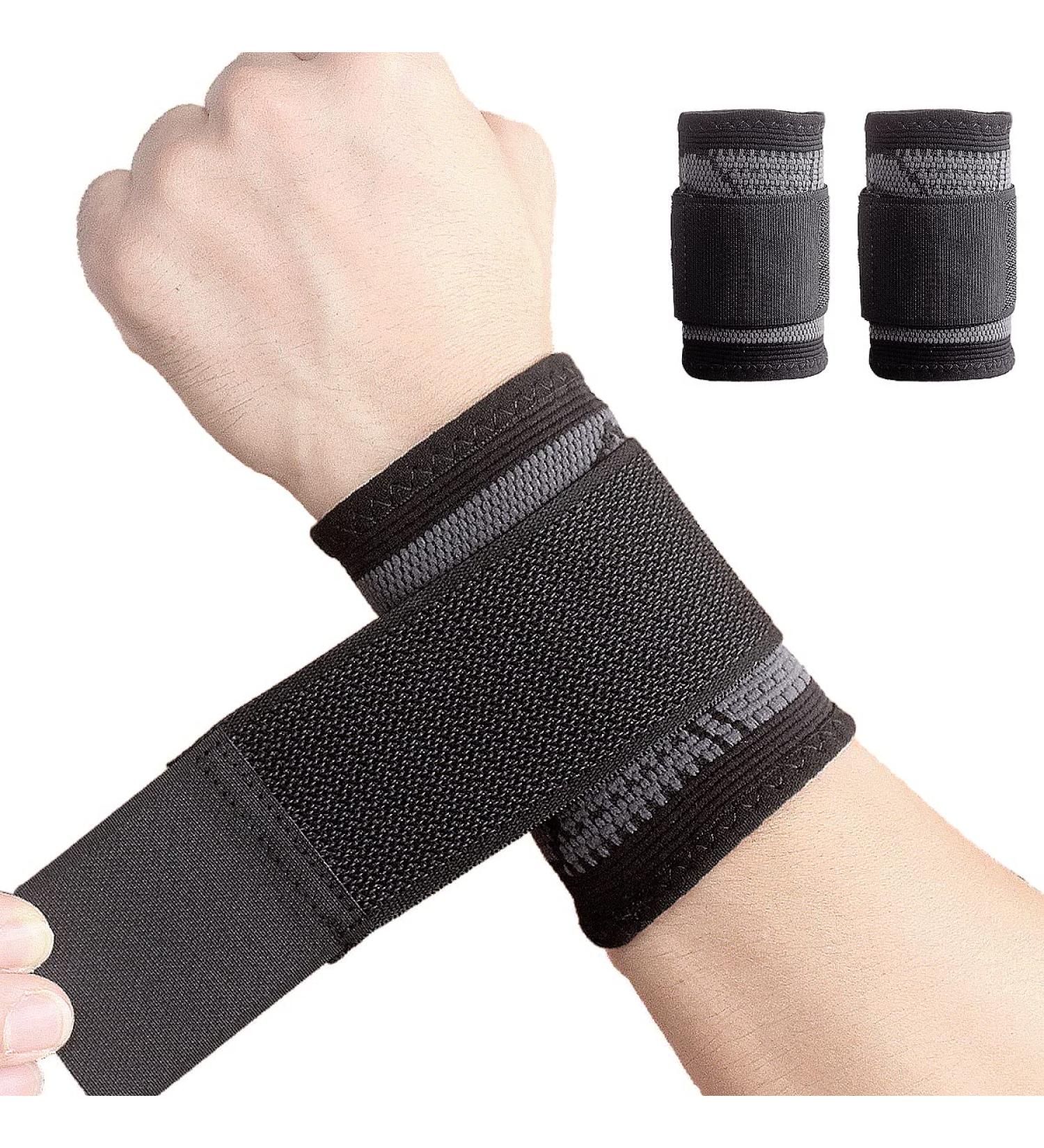 YUNYILAN 2 Pack Black Large Wrist Brace Carpal Tunnel Compression Wristbands for Pain Relief - Breathable Support Sleeves for Work, Fitness, Weightlifting - Sprains, Tendonitis - Buy Online on GoSupps.com