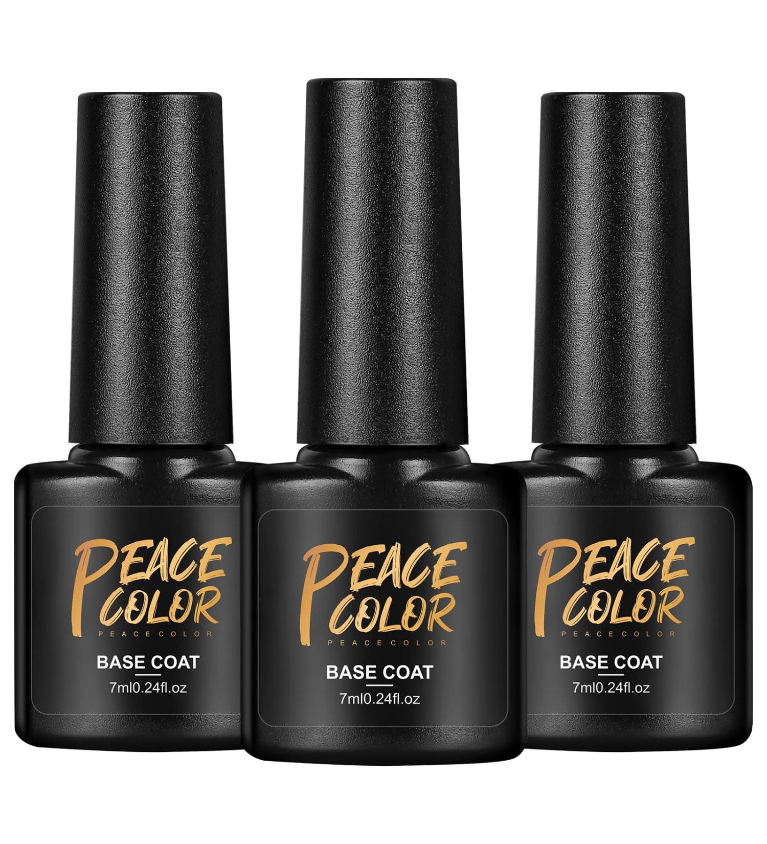 PEACECOLOR 3 x 7ml Base Coat for Gel Nail Polish Soak Offer U V LED Gel Nail Poslih Base Coat Nail Art Supplies Strong Adhesion Long Lasting Manicures A3 - Buy Online on GoSupps.com