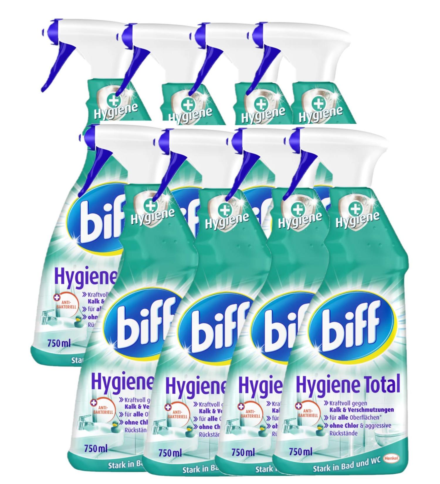 Biff Hygiene Total Bathroom Cleaner - All Surfaces | Pack of 8 (750ml Spray Bottles) - International Shipping Available - Buy Online on GoSupps.com