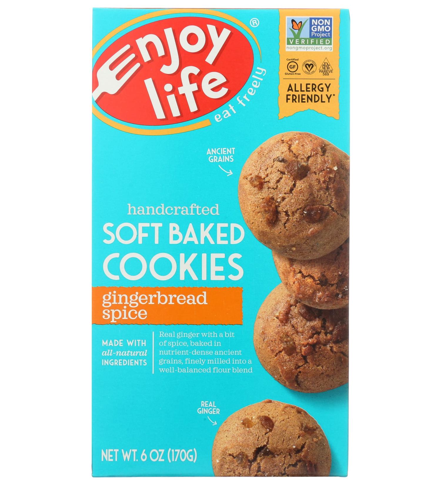 Enjoy Life Gingerbread Spice Soft Baked Cookies 6 oz - Gluten-Free Snack - Buy Online on GoSupps.com