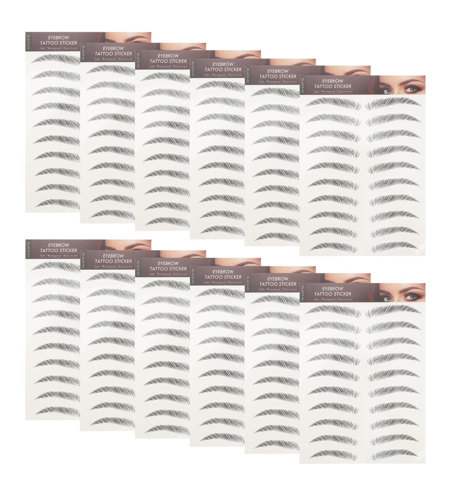  SOLUSTRE SOLUSTRE 12 Sheets Eyebrow Tattoo Stickers Waterproof Eyebrow Transfers Exfoliating Stickers for Women and Girls - Buy Online on GoSupps.com