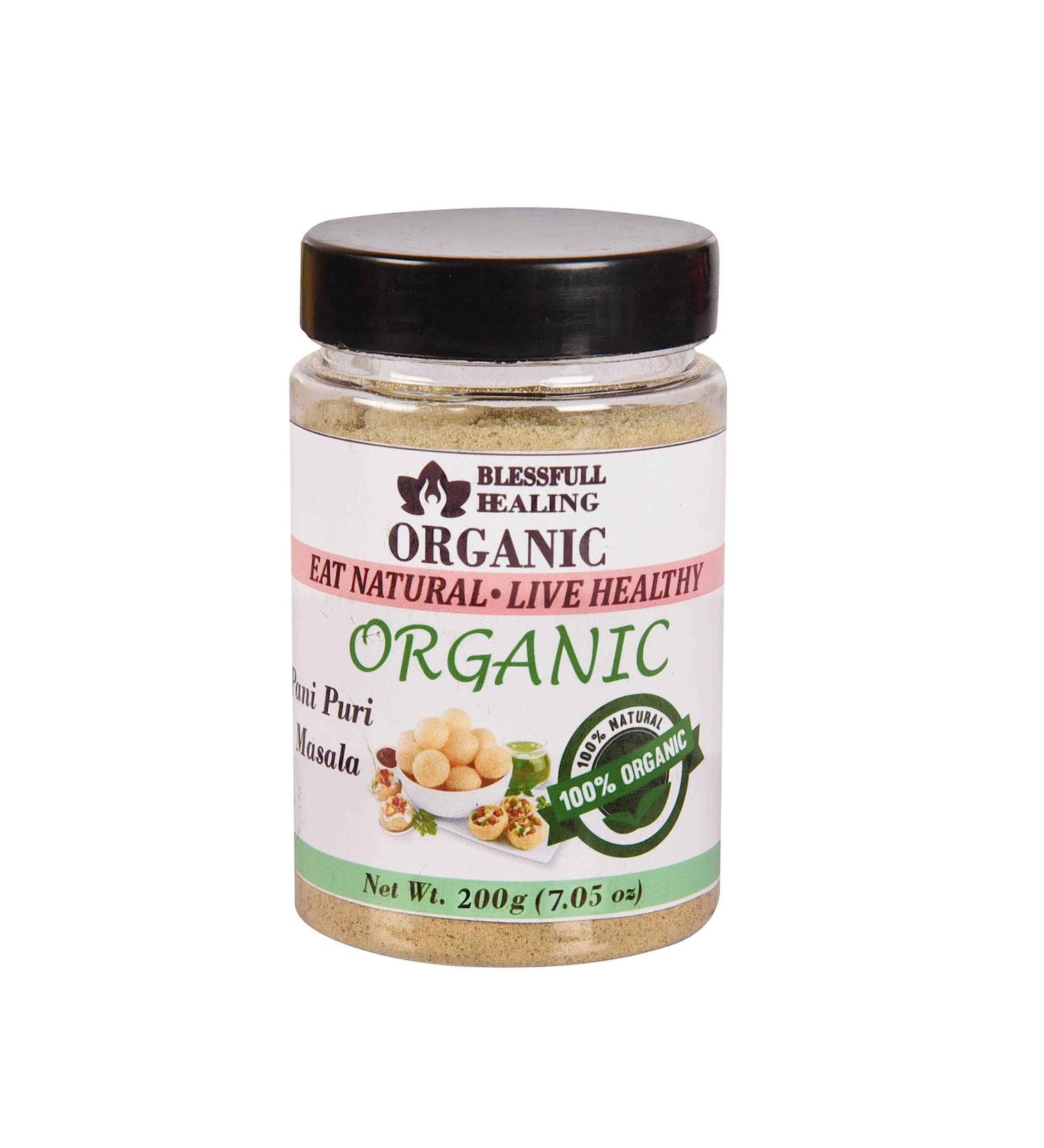 Blessfull Healing Organic Pani Puri Masala 200 Gram Airtight Container (Packing May Vary) 200 Gram 7.05 oz - Buy Online on GoSupps.com