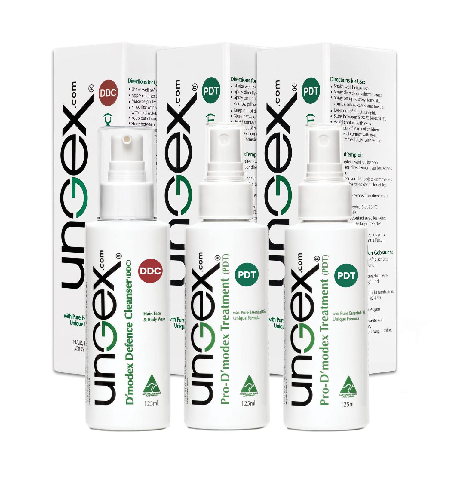 Demodex Treatment Kit | Ungex | 3-in-1 Solution for Acne Rosacea Itching & Eczema | International Shipping - Buy Online on GoSupps.com
