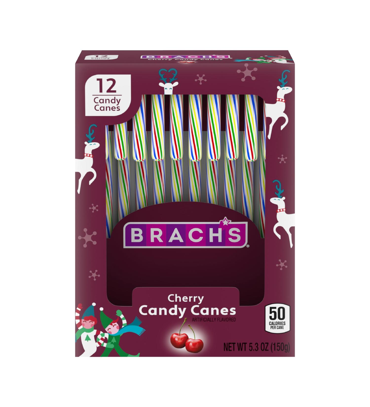 Brach's Holiday Cherry Candy Canes - 12ct Box | Perfect Stocking Stuffer & Festive Holiday Treats - Buy Online on GoSupps.com