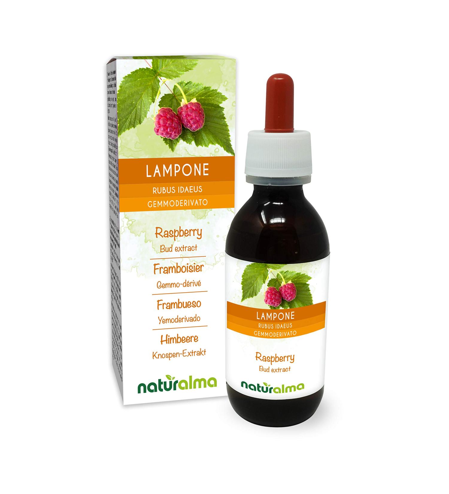 Raspberry (Rubus idaeus) Gemmo-derived alcohol-free from fresh buds Naturalma - Liquid extract drops 120 ml - Food supplement - Vegan or vegan - Buy Online on GoSupps.com