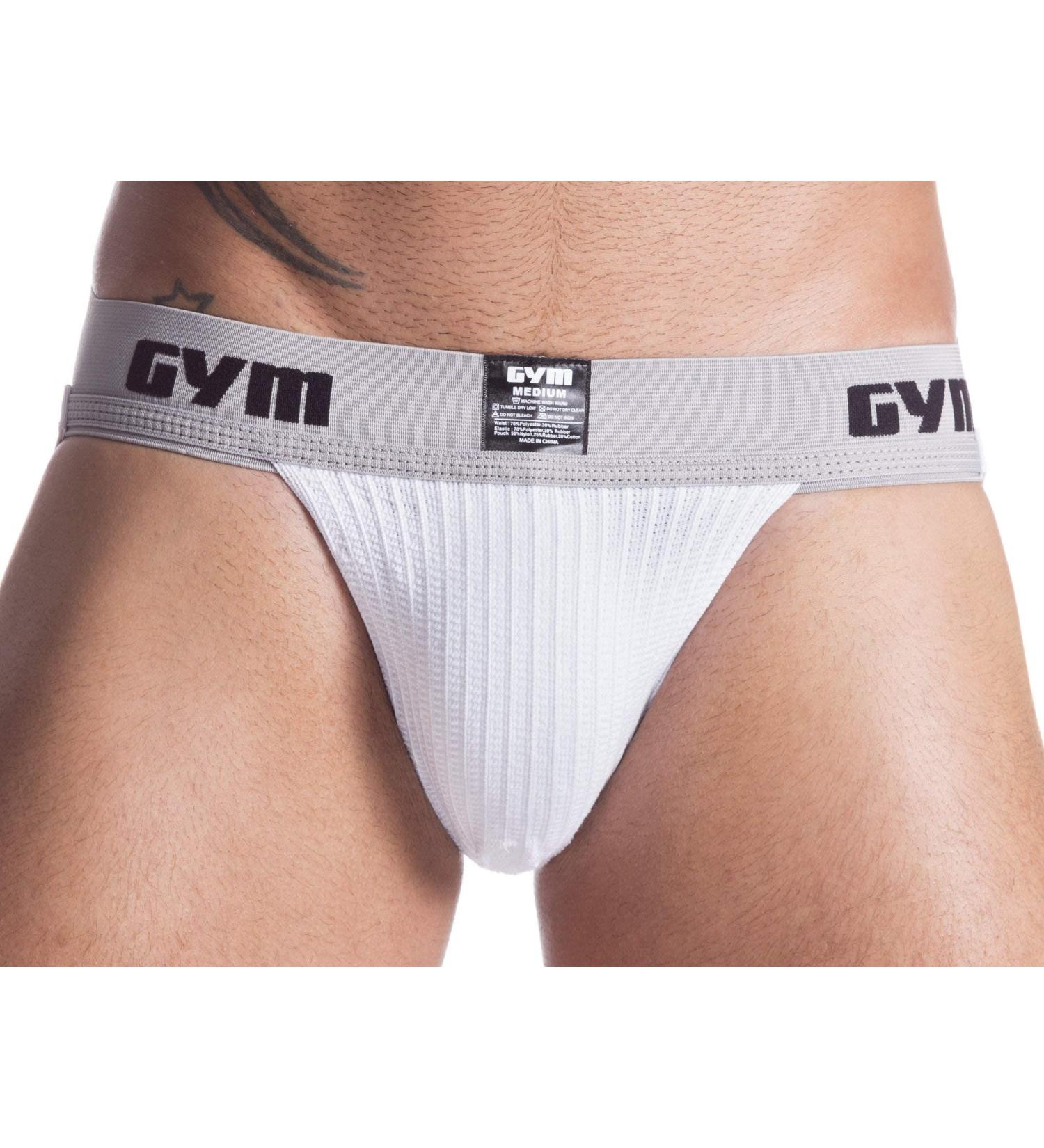 White Medium Gym Workout Jockstrap with 2 Waistband | Supportive Athletic Underwear - Buy Online on GoSupps.com