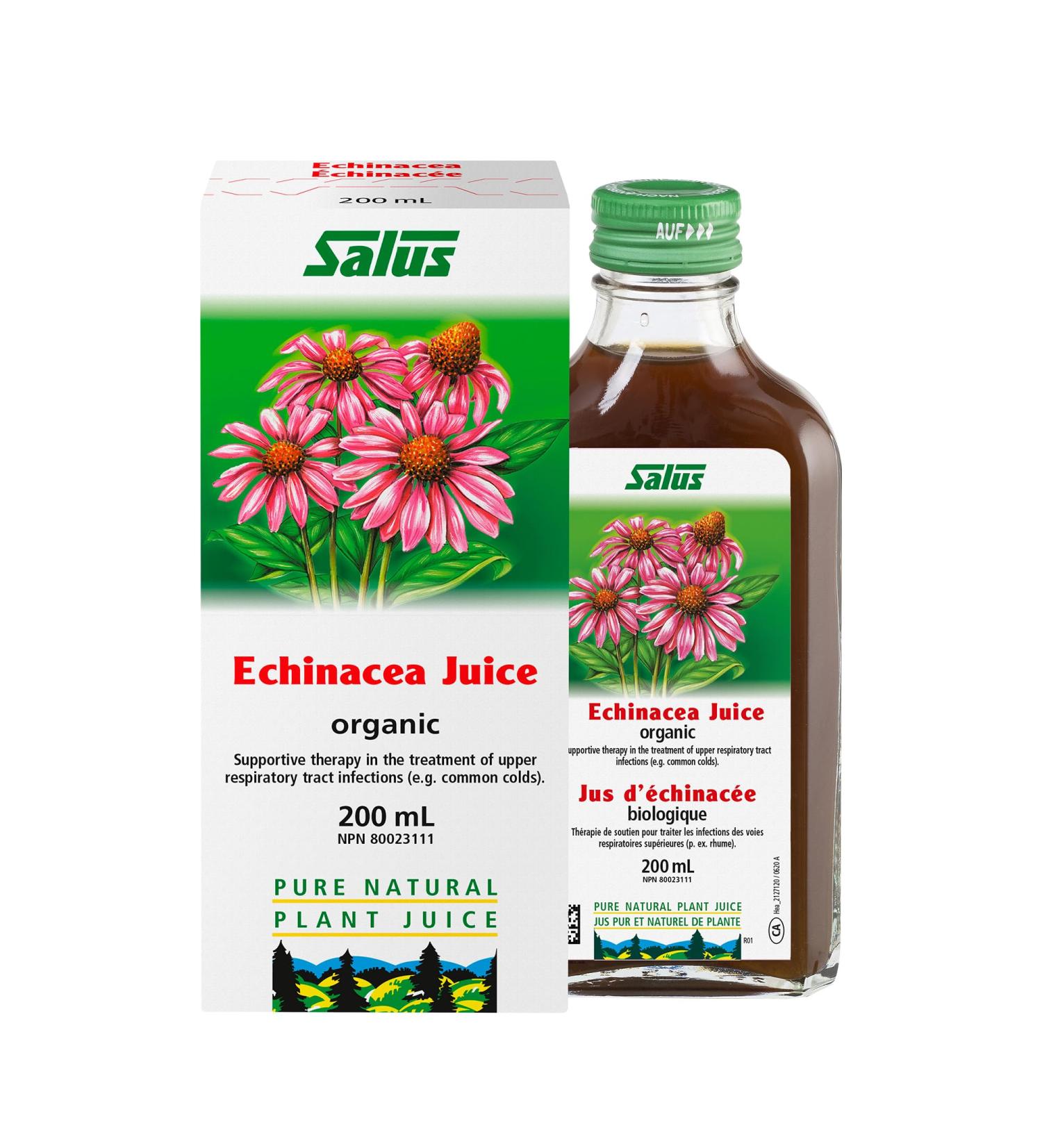 Salus Echinacea Fresh Plant Juice | Cough & Cold Defense Herbal Supplement | Reduces Inflammation | Immune System Support for Adults and Kids | Vegan-Friendly - Buy Online on GoSupps.com