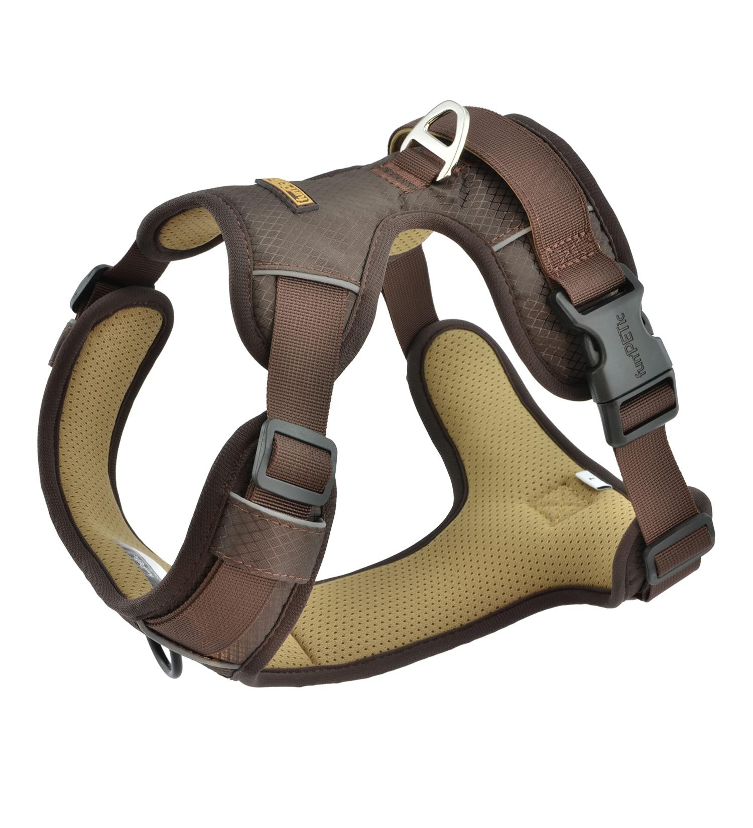 Funpetic Dog Harnesses 2022 - Reflective Padded Breathable Anti-Train Harnesses for Small Medium & Large Dogs - Brown (L) - Buy Online on GoSupps.com