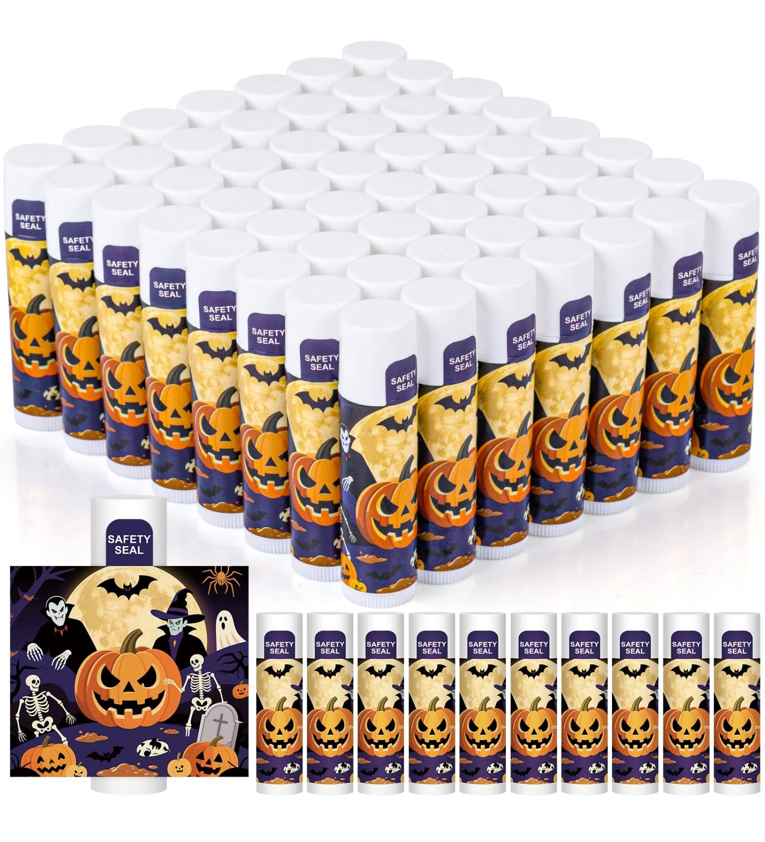 DMSKY 60 Pcs Halloween Lip Balm Bulk Halloween Party Favors Bulk Halloween Goodie Bags Fillers for Trick or Treat - Buy Online on GoSupps.com