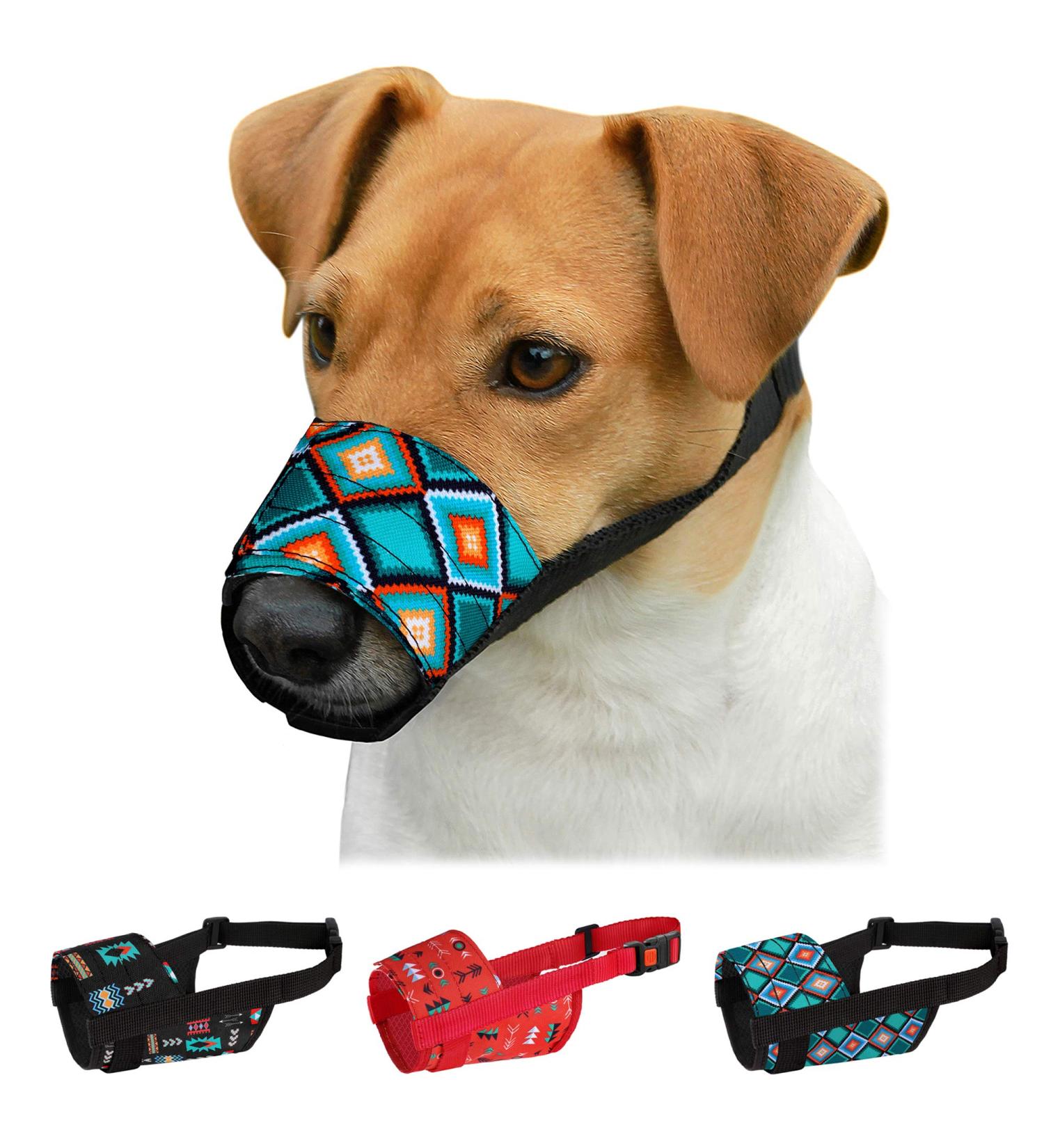 Collardirect Dog Muzzle - Adjustable Soft & Breathable Nylon for All Sizes | Anti-Chew Bark & Bite - Tribal Pattern 3 - Buy Online on GoSupps.com