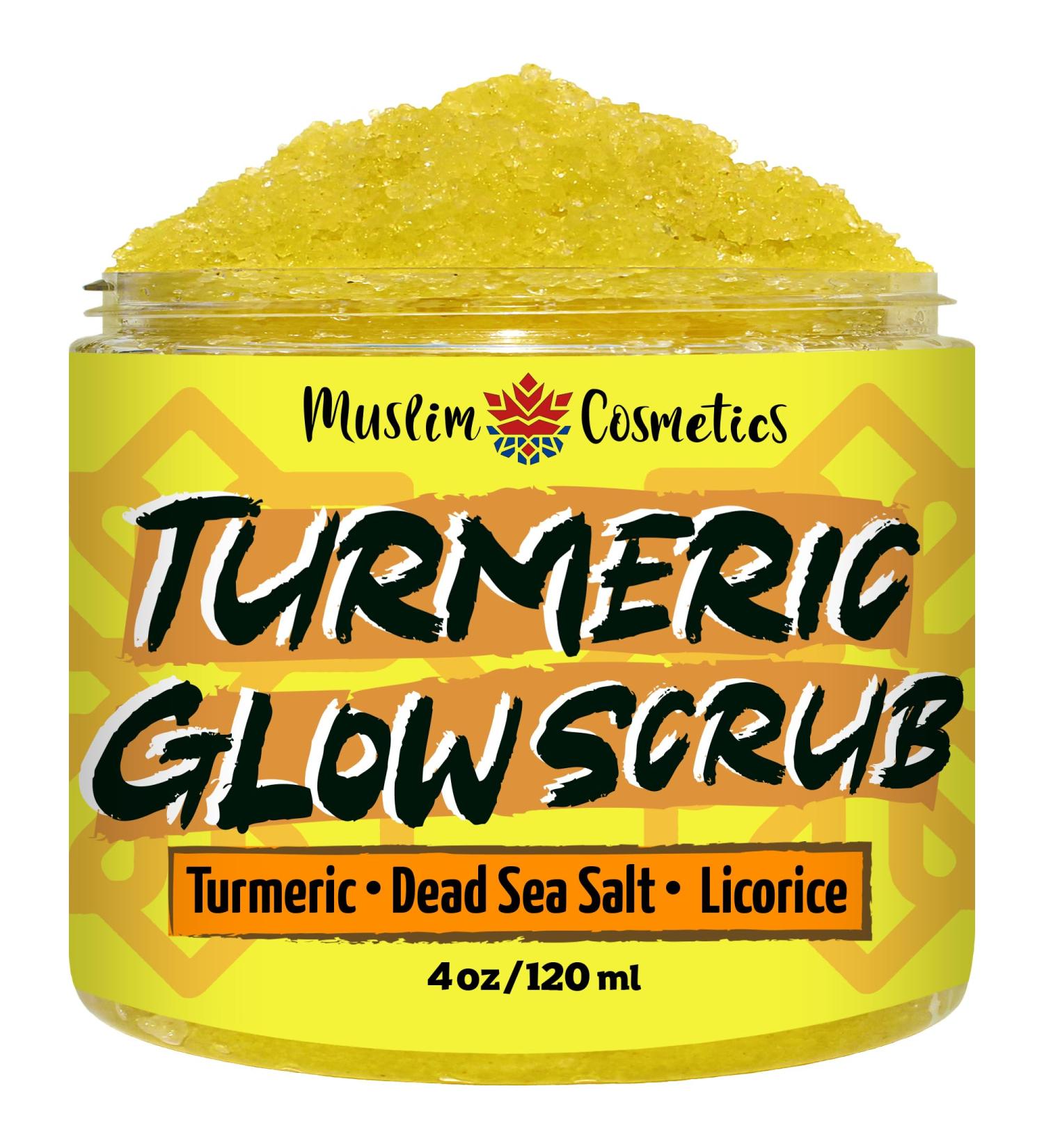 TURMERIC Dead Sea Salt Scrub - Face & Body / Natural exfoliating scrub / Organic Licorice root / Lemon essential oil / Natural glow / Non-clogging // Made in Canada - Muslim Cosmetics - Turmeric Glow (4oz (120ml))