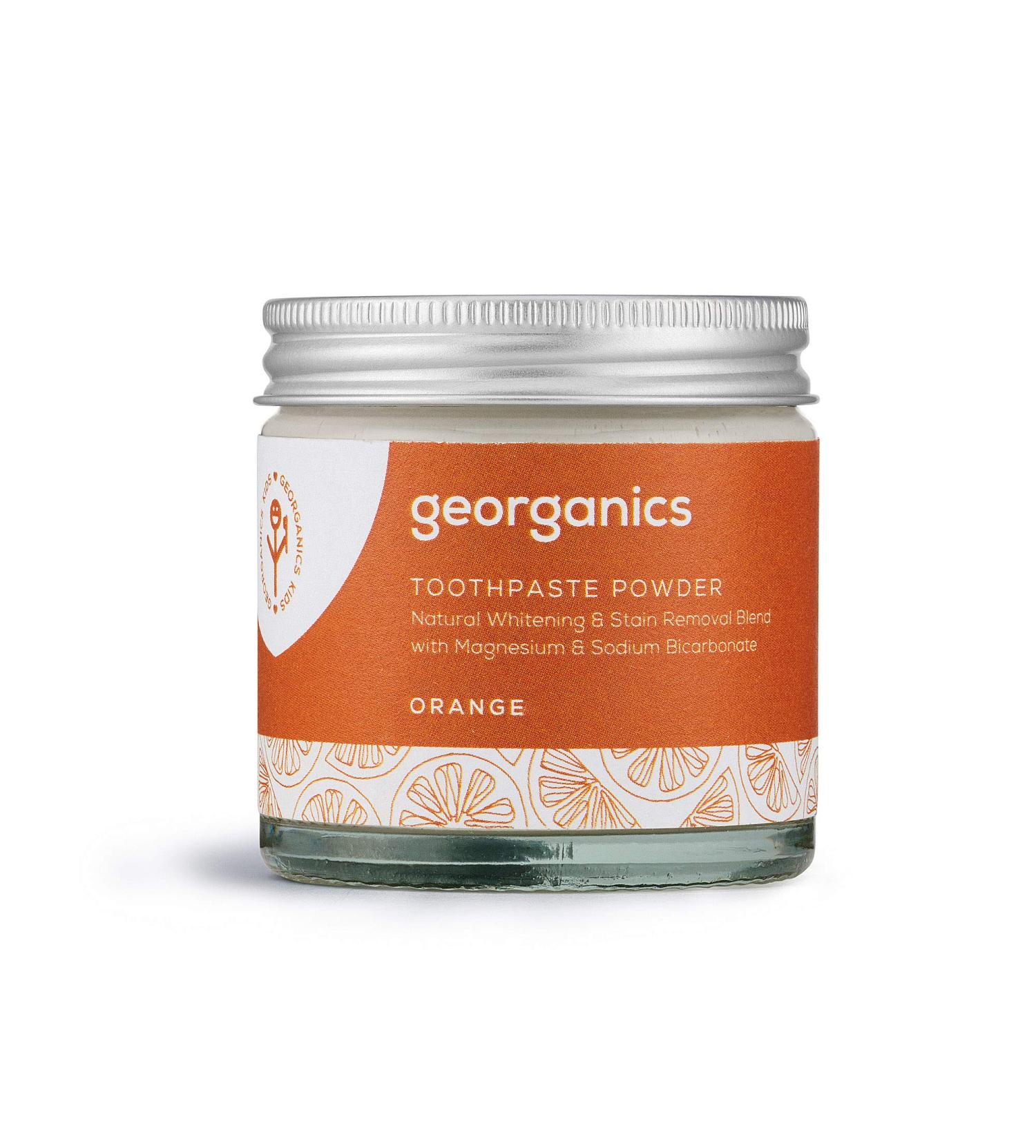 Georganics Organic Tooth Powder - Brighten & Whiten Teeth Naturally Vegan Fluoride-Free 60ml - Orange - Buy Online on GoSupps.com