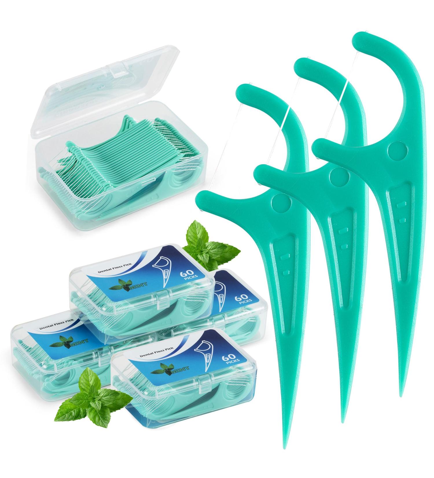 Buy 300 Pcs Mint Dental Floss Sticks - Plastic Toothpicks for Oral Care | International Shipping Available - Buy Online on GoSupps.com