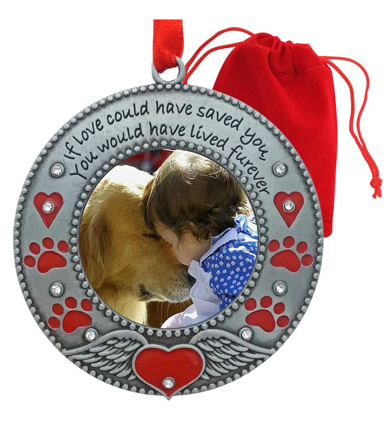 In Loving Memory Pet Ornament - Dog Memorial Christmas Photo Ornament - Cat Sympathy Gift - Buy Online on GoSupps.com