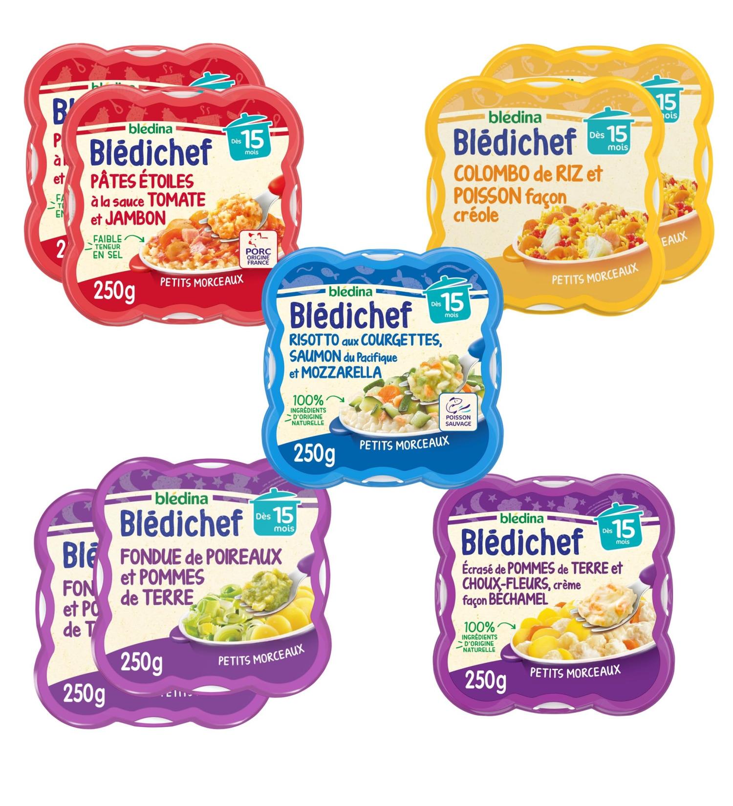 Bl dina - Bl dichef - 8 small dishes for babies - Lunch and evening meals - From 15 months - 5 recipes - Pack of 8 - Buy Online on GoSupps.com