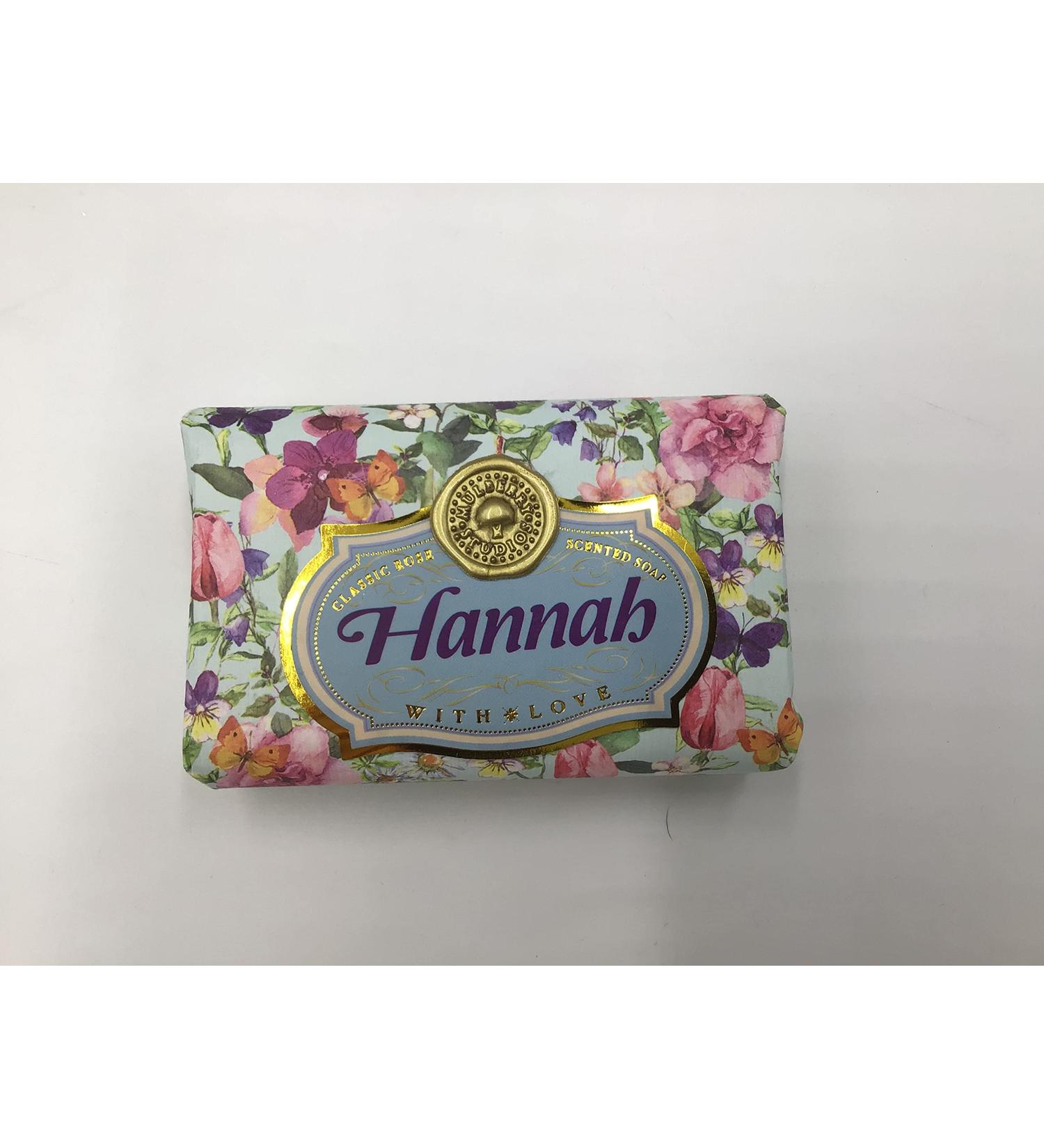 Hannah - Gift Soap Bar For Her Birthday Rose Scent Mum Grandmother Cleanser Lather Present Girl