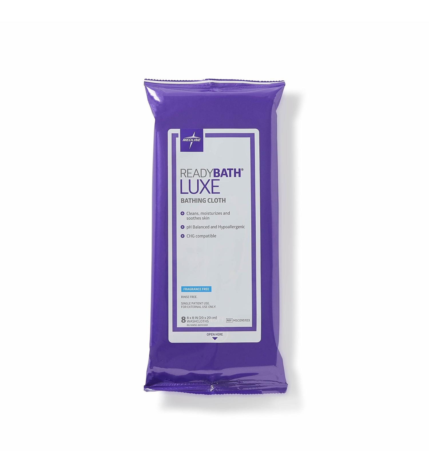 Medline ReadyBath LUXE Body Cleansing Cloth Wipes - Fragrance Free - Pack of 24 - Buy Online on GoSupps.com
