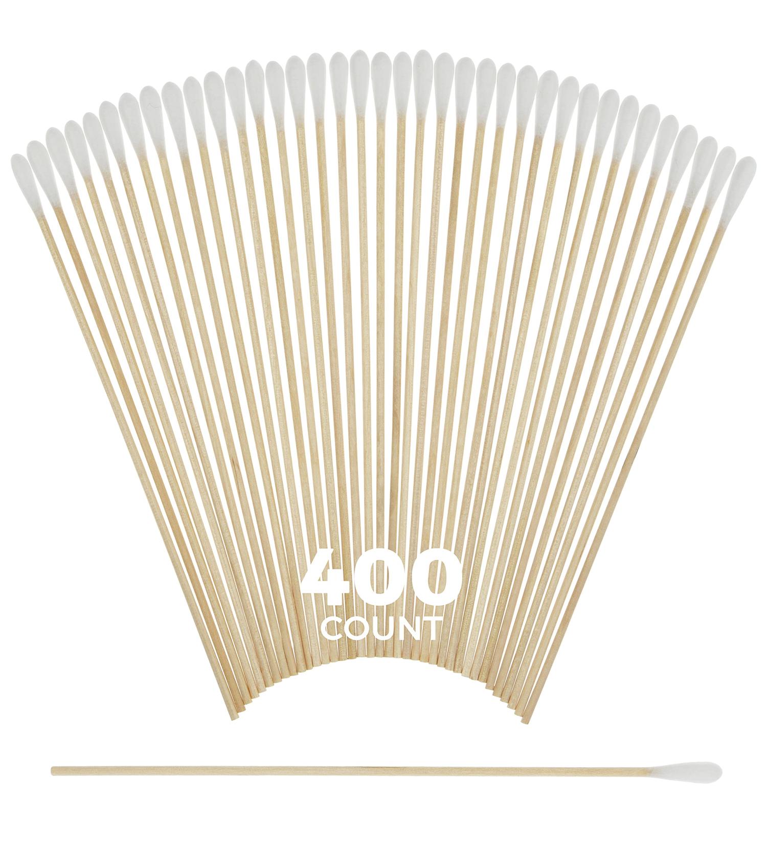 400pcs Biodegradable Cotton Swabs with Wood Handle - 6 Inch | Ideal for Makeup, Eyes, Ears | Alpree - Buy Online on GoSupps.com