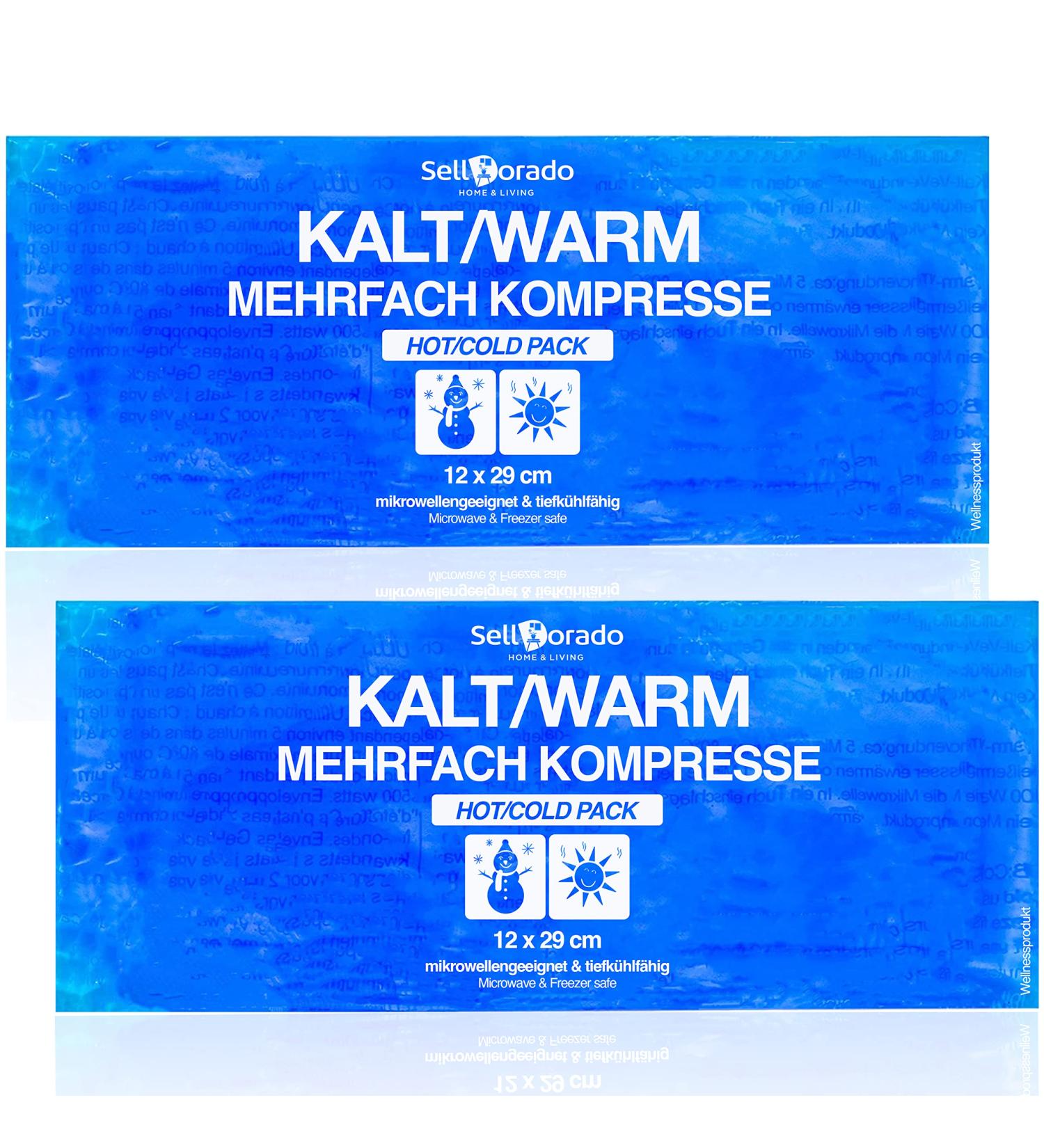 Selldorado 2 Set Gel Cool Packs - Reusable Cooling Compresses for Sports & First Aid | 29x12 cm Blue - Buy Online on GoSupps.com
