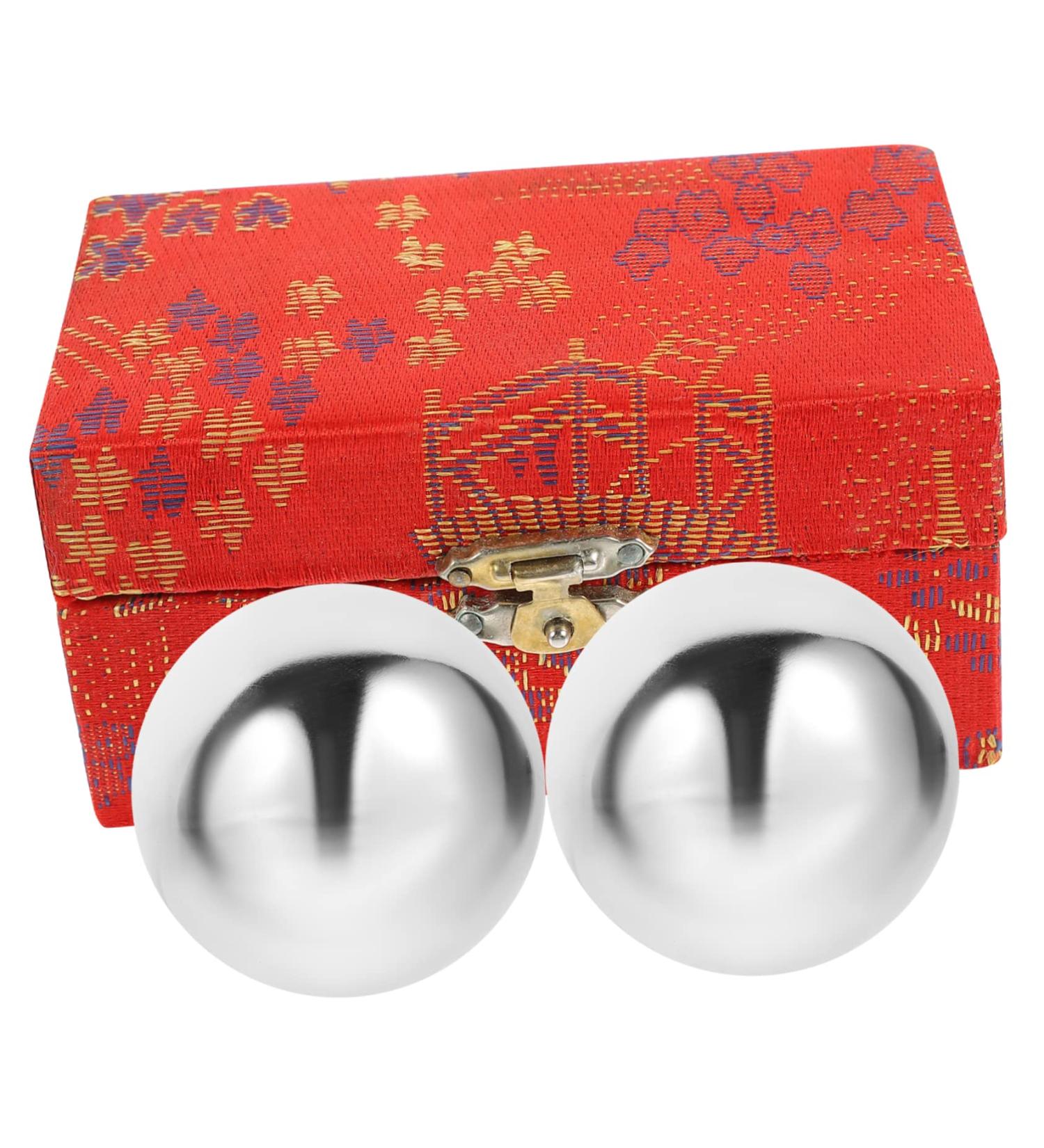 Baoding Iron Balls - Handcrafted Cotton Massage Toys for Finger Protection | Set of 1 | 5x5x5cm Silver - Buy Online on GoSupps.com