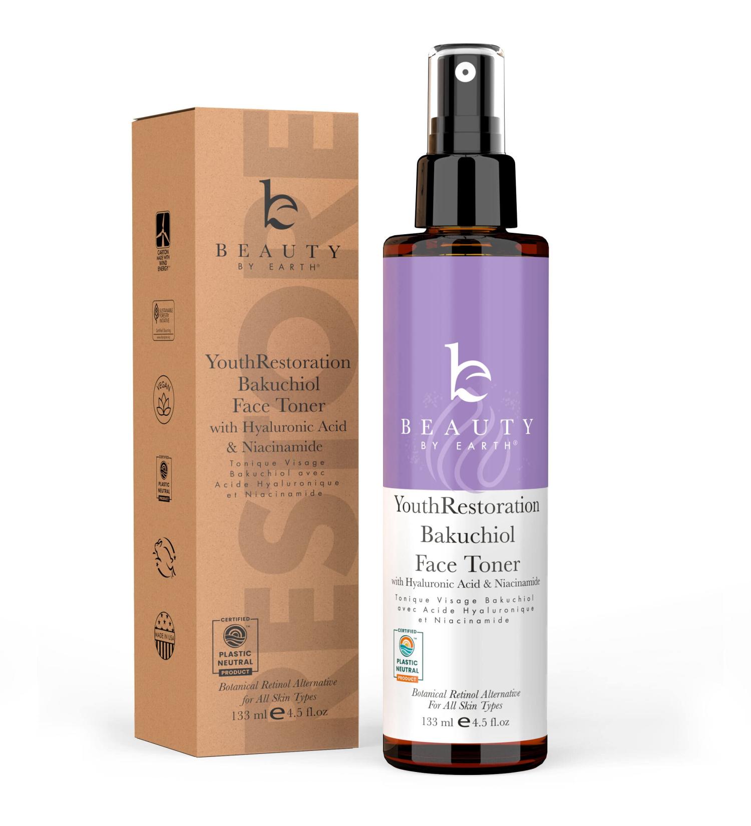Bakuchiol Facial Spray - Hydrating Face Toner with Aloe & Witch Hazel for Women & Men - Light Astringent for Oily & Dry Skin - 4.5 Fl Oz - Buy Online on GoSupps.com