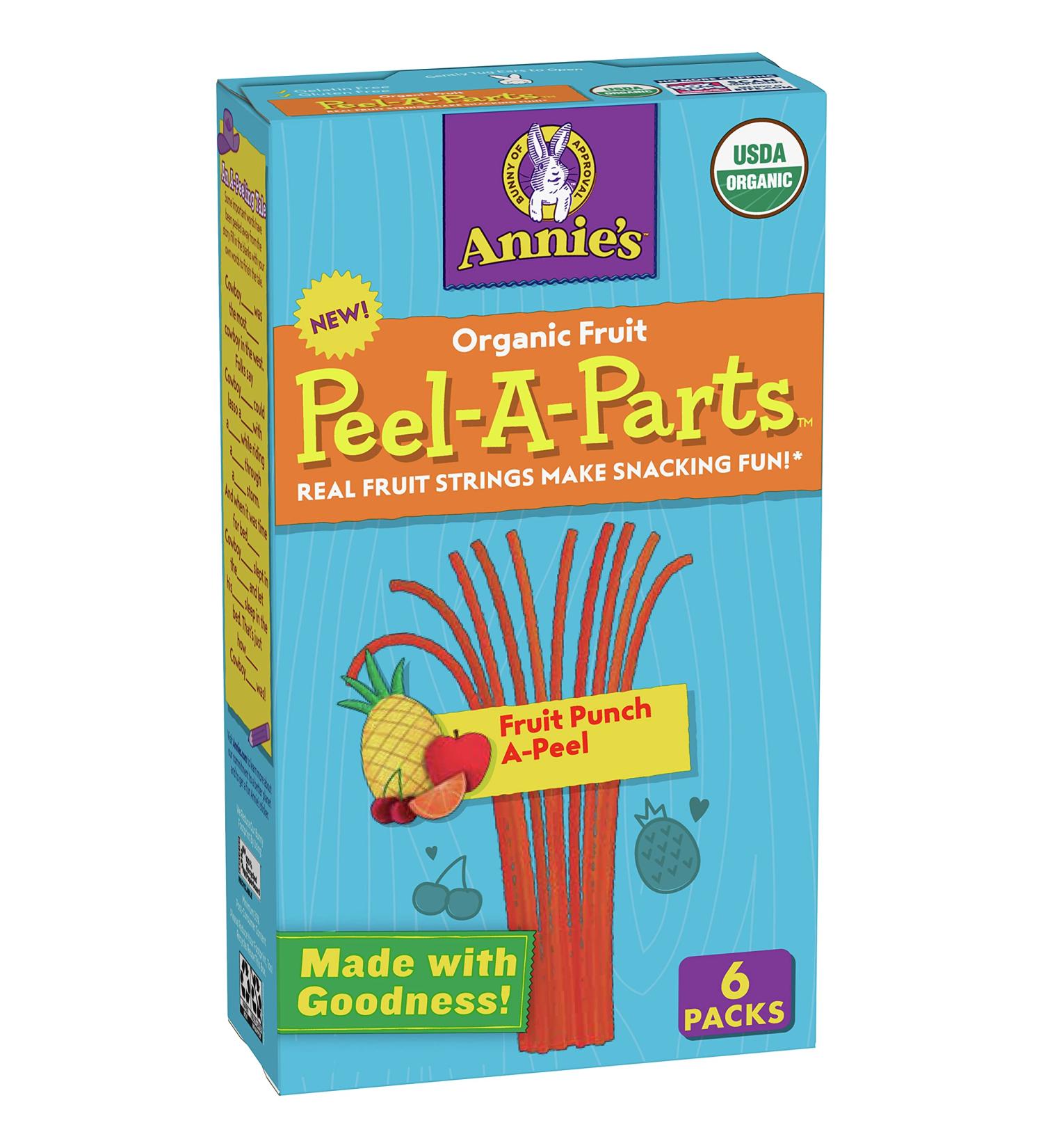 Annie's Organic Fruit Peel-A-Parts Fruit Snacks - Fruit Punch | 6 ct - Healthy & Delicious Treats - Buy Online on GoSupps.com