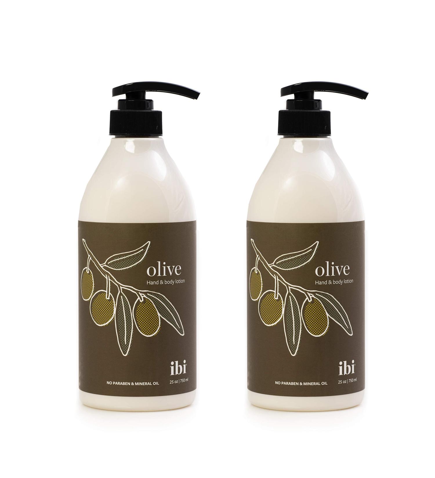 IBI Mineral Oil Free Daily Moisturizing Lotion Hand and Body Lotion For Dry Skin Made In Korea 2 Pump Bottle (Olive 25.4 oz-750ml) Olive 50 Fl Oz (Pack of 1)