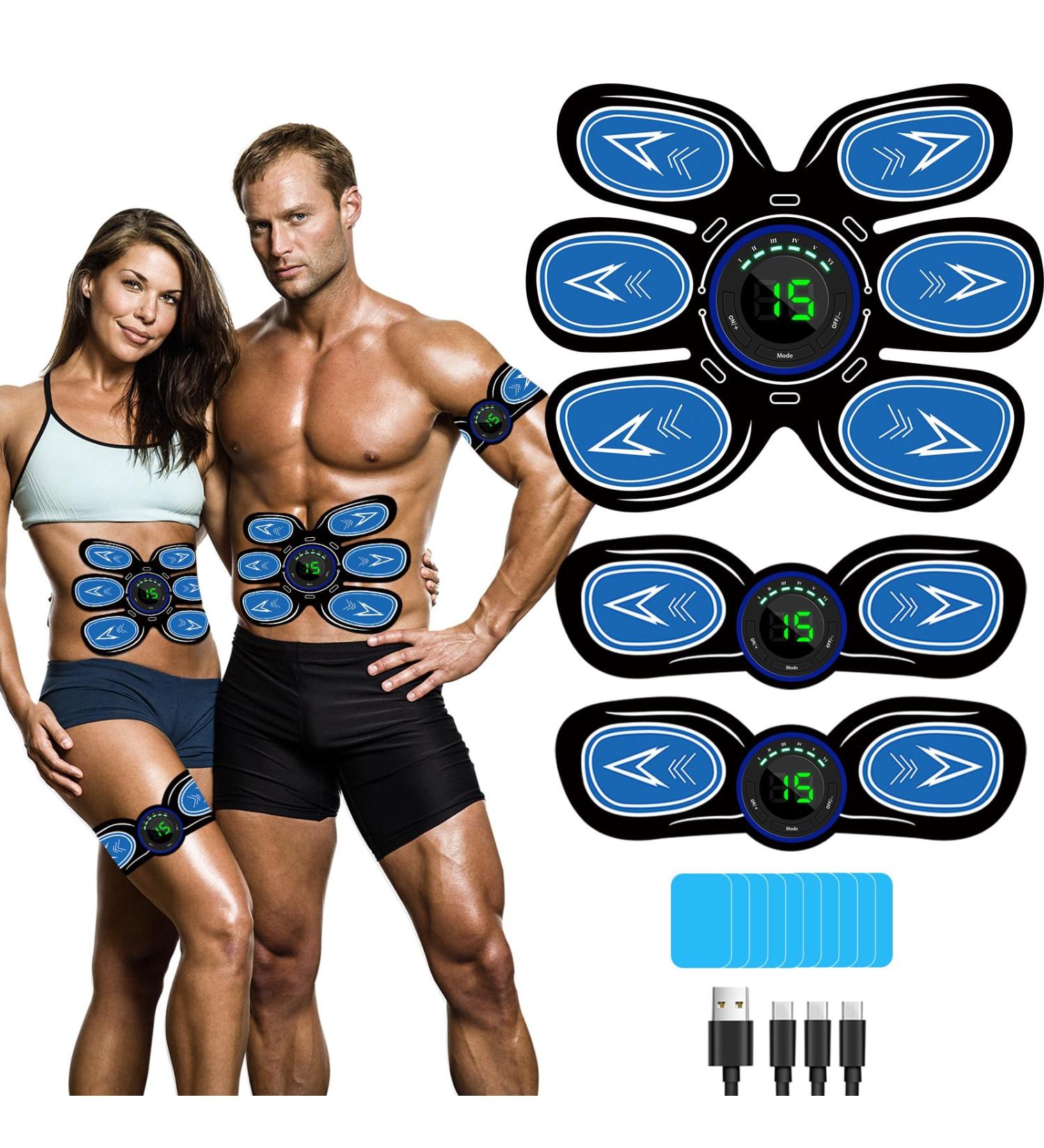 Buy EMS Abdominal Muscle Trainer - 6 Modes & 15 Intensities Full Body Coach with 10 Replacement Pads - Fast & Effective Belly Workout - International Shipping - Buy Online on GoSupps.com